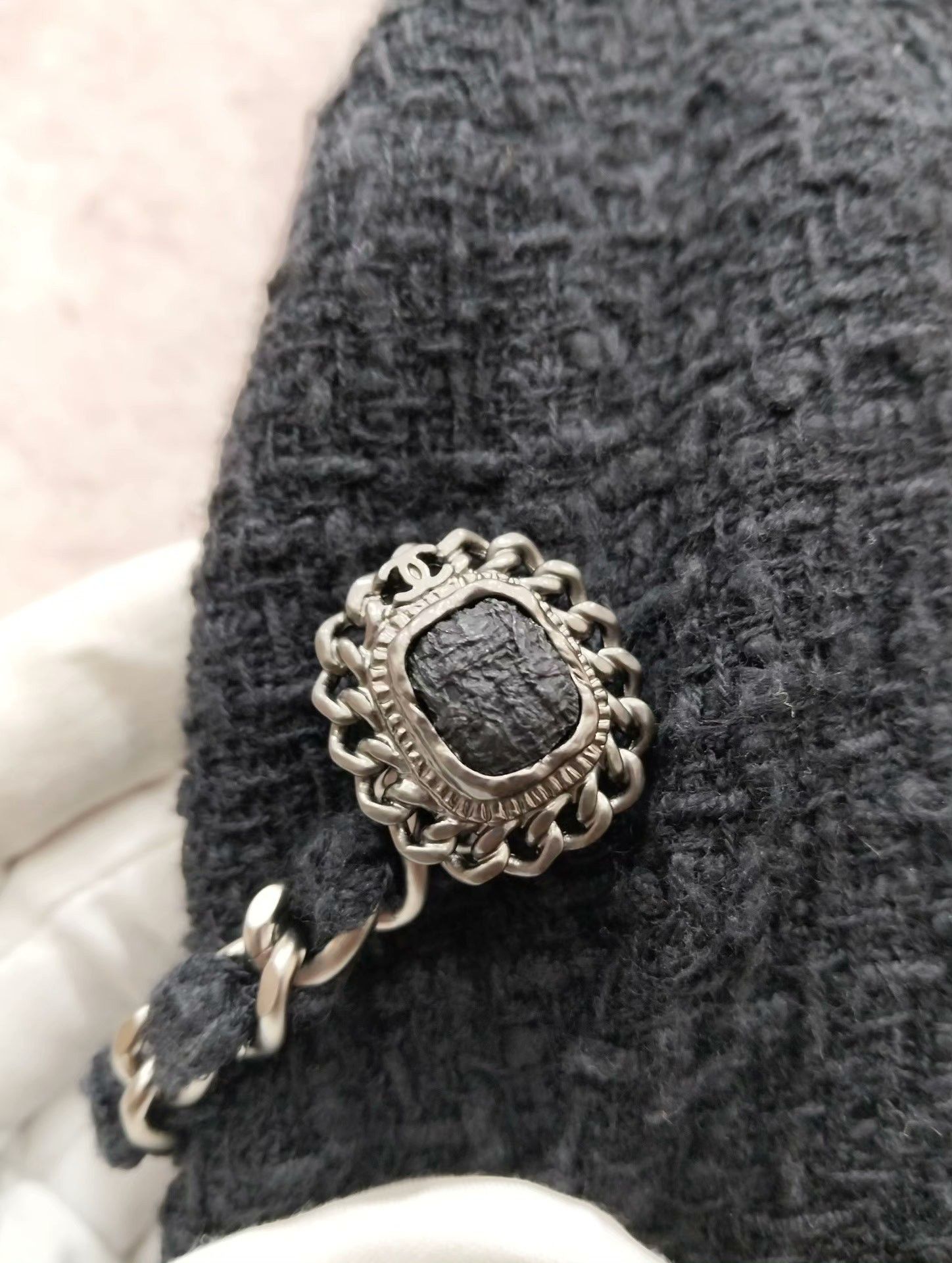 Chanel Chanel Black Textured Short Skirt Size 38" / US 16 / IT 52 - 4 Thumbnail