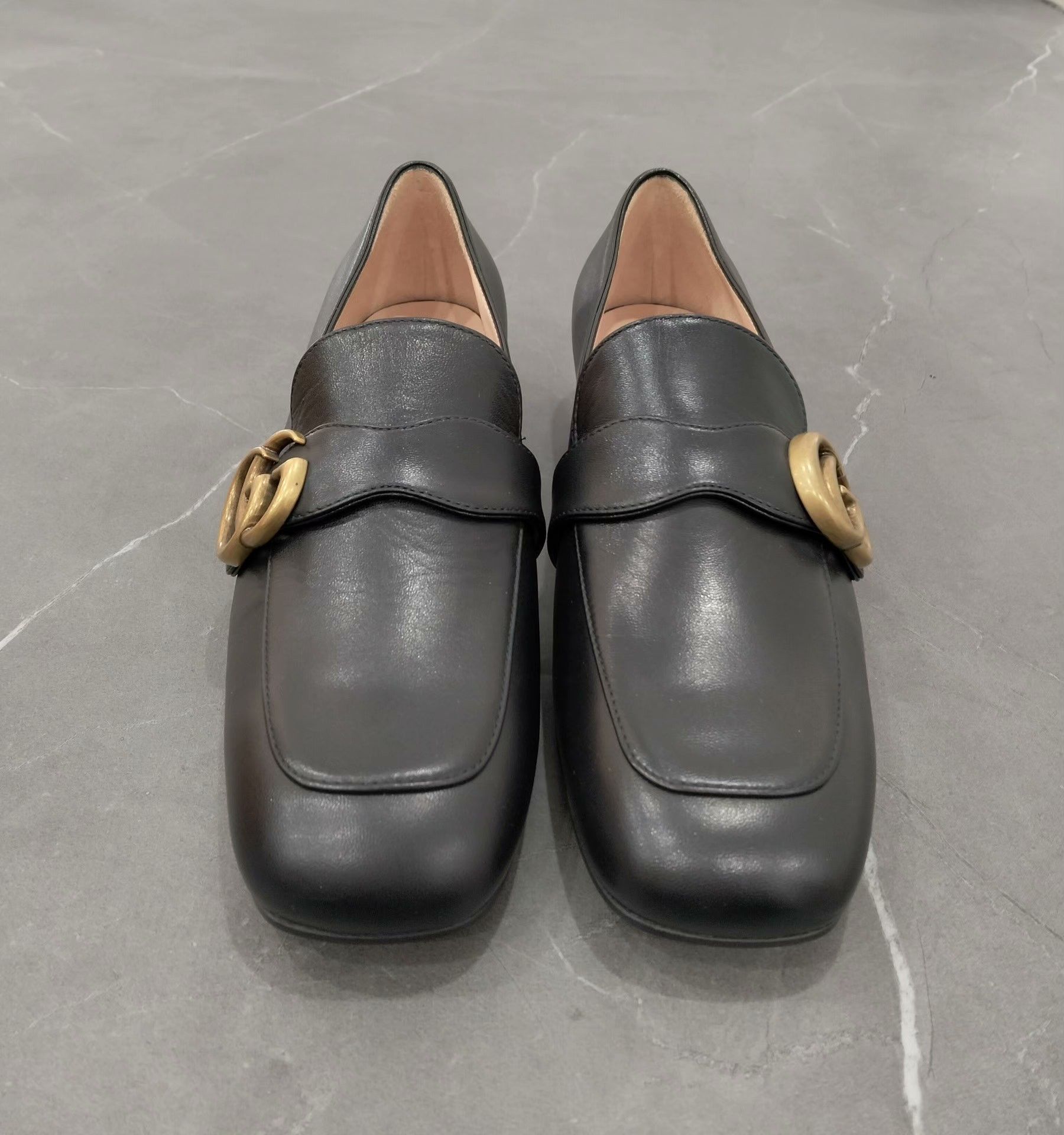 Gucci Gucci Black Leather Loafers Size US 4.5 / IT 34.5 - 6 Thumbnail