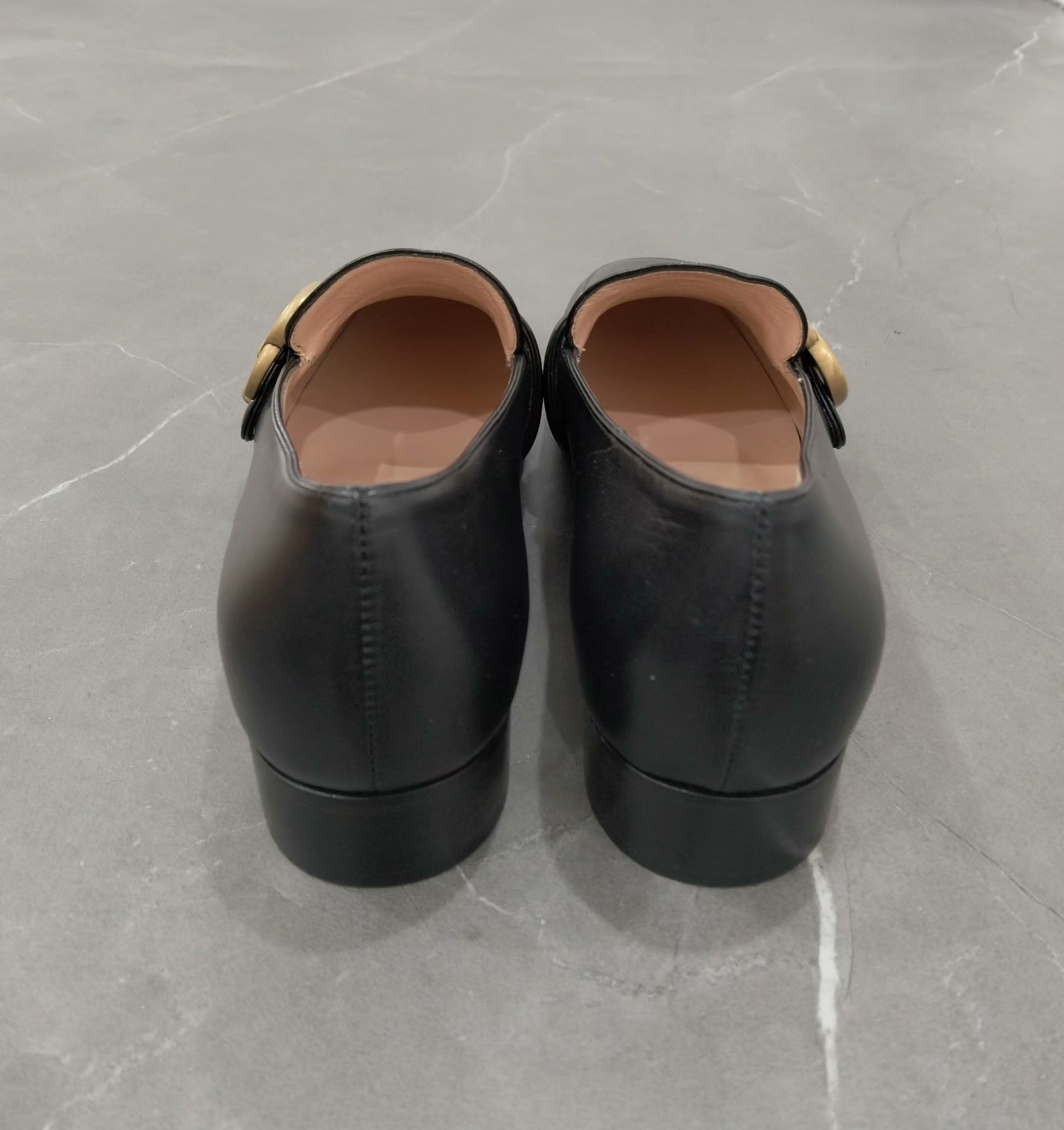 Gucci Gucci Black Leather Loafers Size US 4.5 / IT 34.5 - 7 Thumbnail
