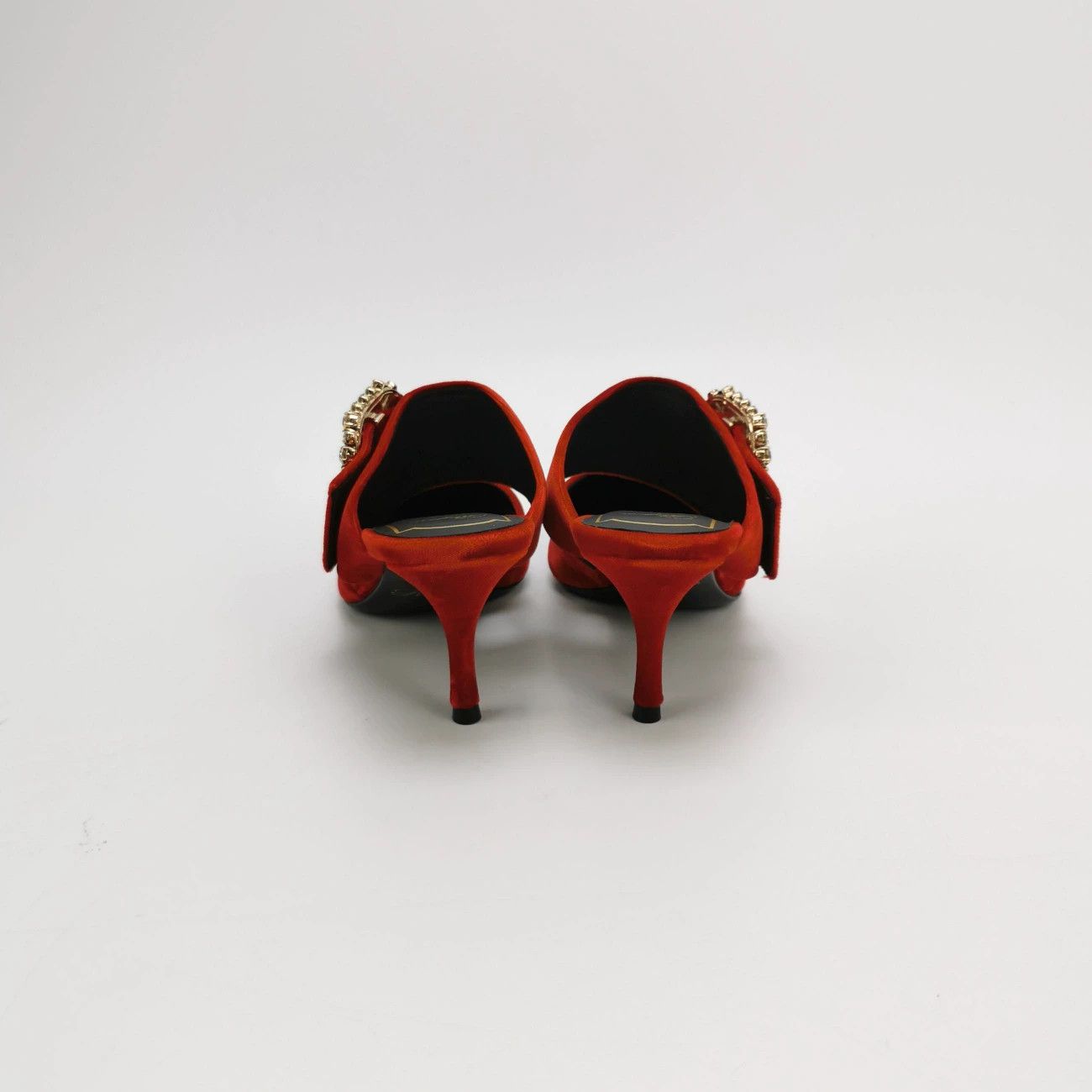 Roger Vivier Roger Vivier Red Velvet Pointed-Toe Slippers Size US 4.5 / IT 34.5 - 3 Thumbnail