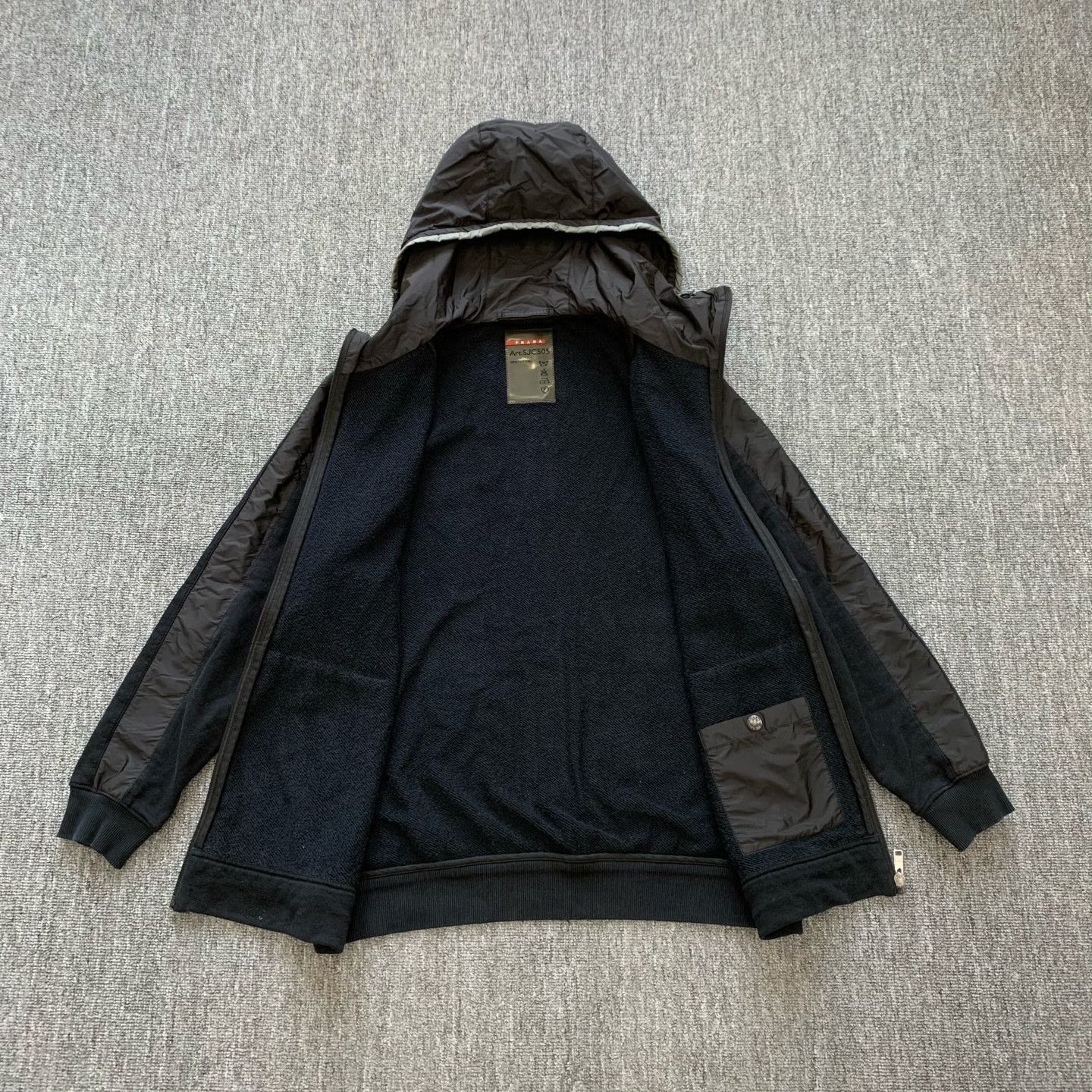 Prada Prada Black Zip-Up Hooded Jacket Size US L / EU 52-54 / 3 - 7 Thumbnail