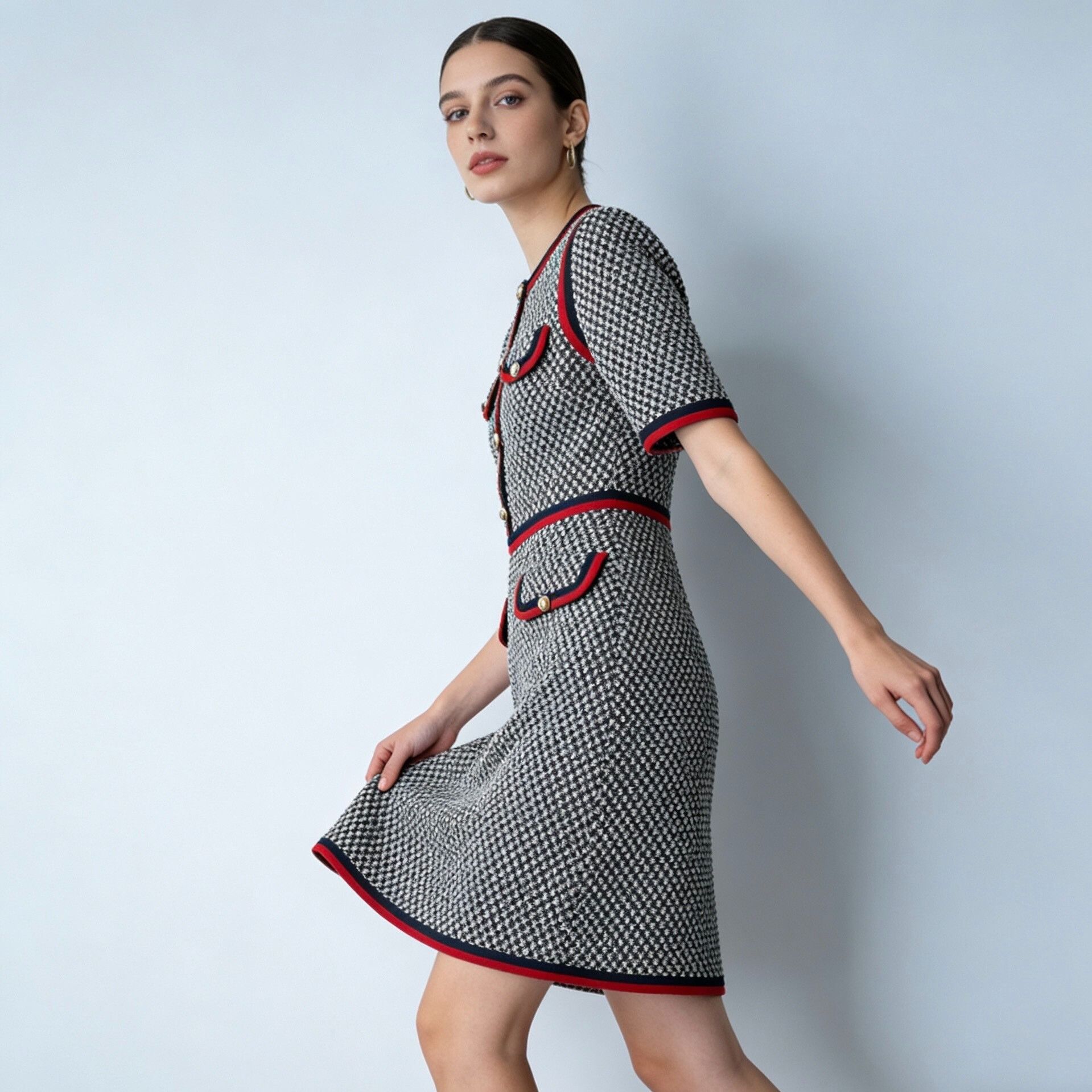 Gucci Gucci Houndstooth Cotton Dress Size S / US 4 / IT 40 - 3 Thumbnail