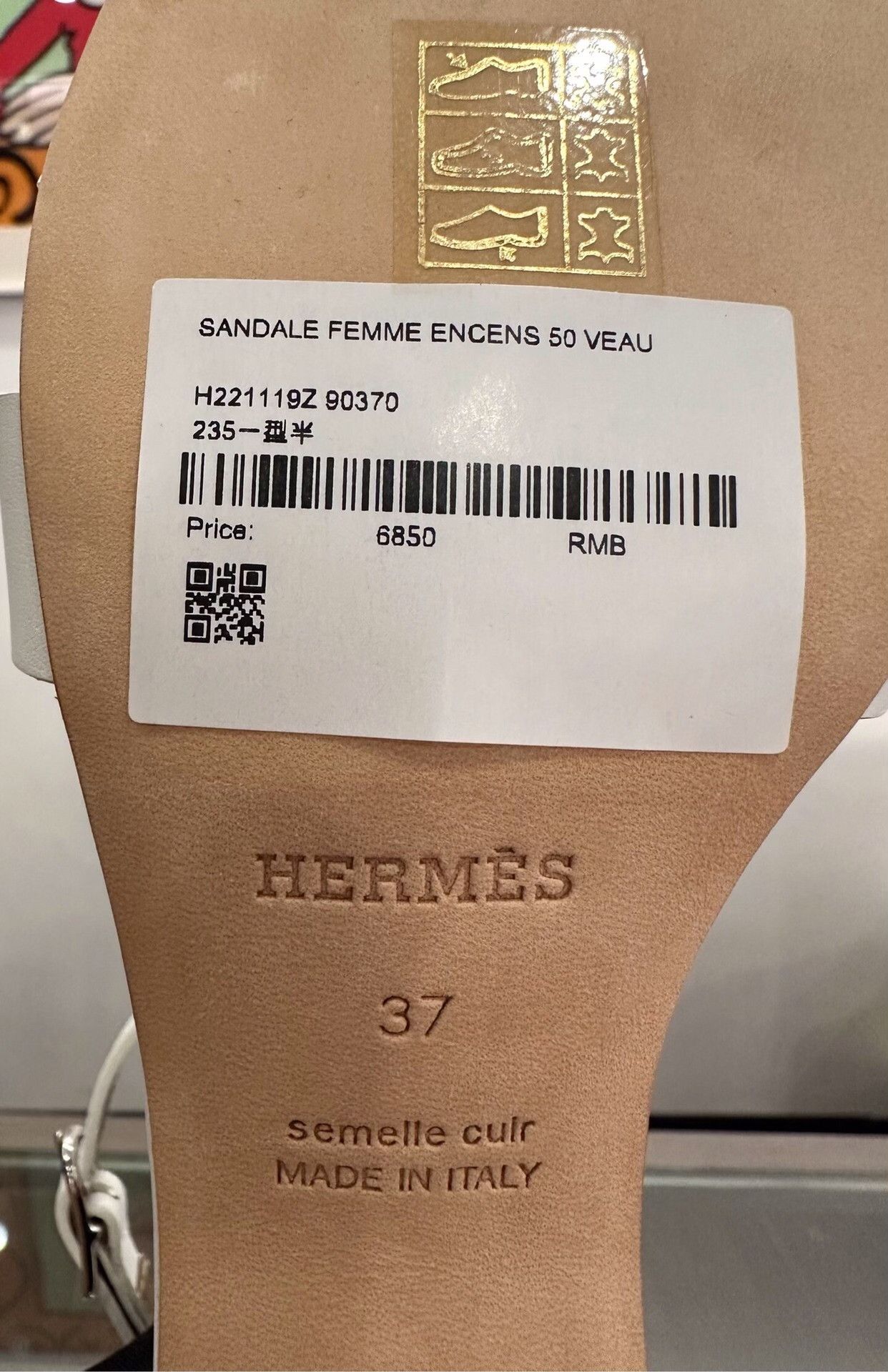 Hermes Hermes White H Logo Tower Buckle Sandals Size US 6 / IT 36 - 7 Thumbnail