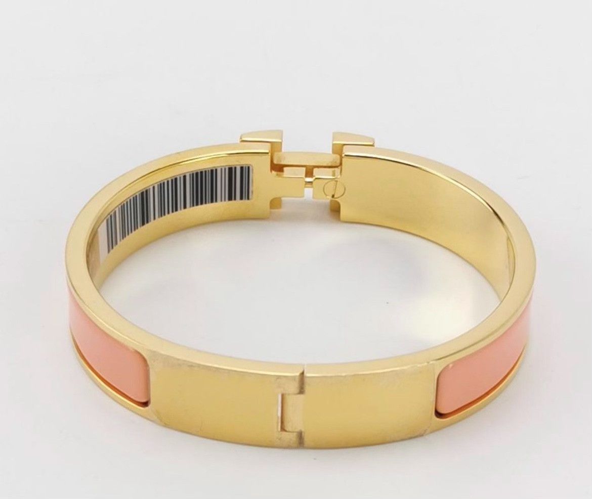 Hermes Hermès Gold Pink H Bracelet PM Size ONE SIZE - 2 Thumbnail