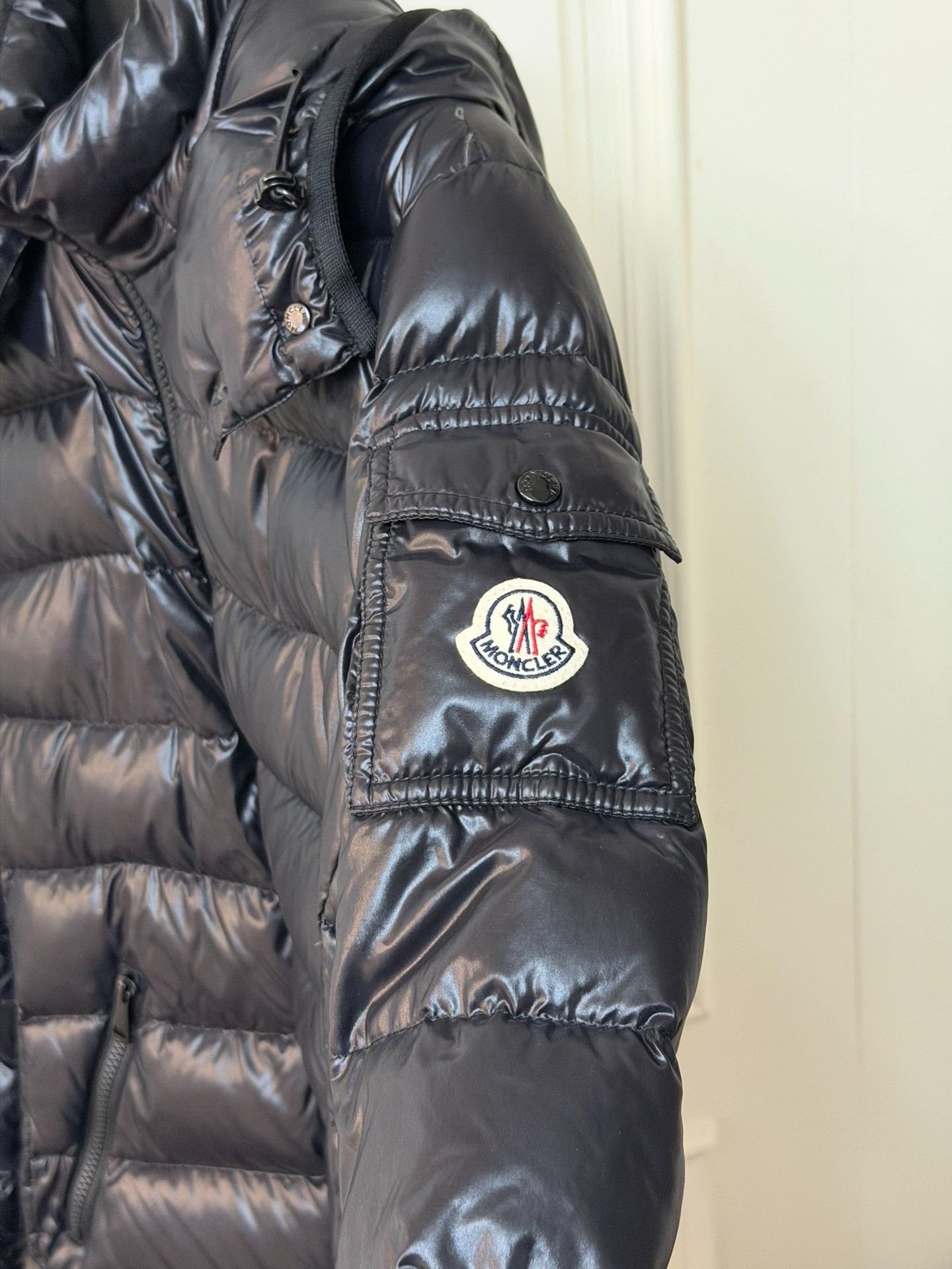 Moncler Moncler Women's Black Shiny Short Hooded Down Jacket Size L / US 10 / IT 46 - 2 Thumbnail