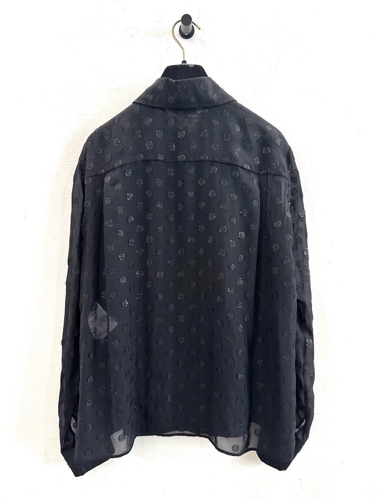 Chanel Chanel Black Polka Dot Silk Shirt Coat Size XS / US 0-2 / IT 36-38 - 3 Thumbnail