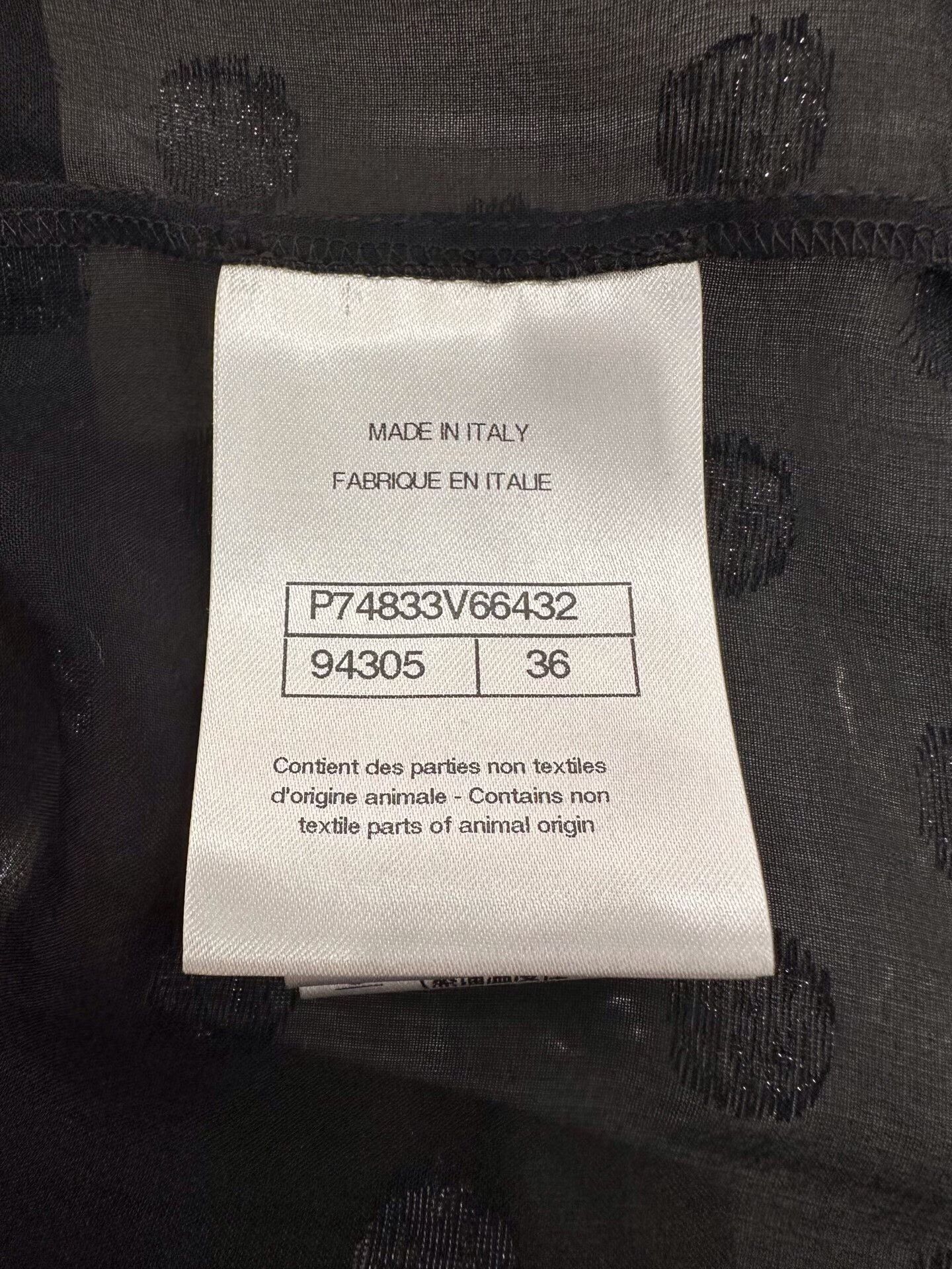 Chanel Chanel Black Polka Dot Silk Shirt Coat Size XS / US 0-2 / IT 36-38 - 7 Thumbnail