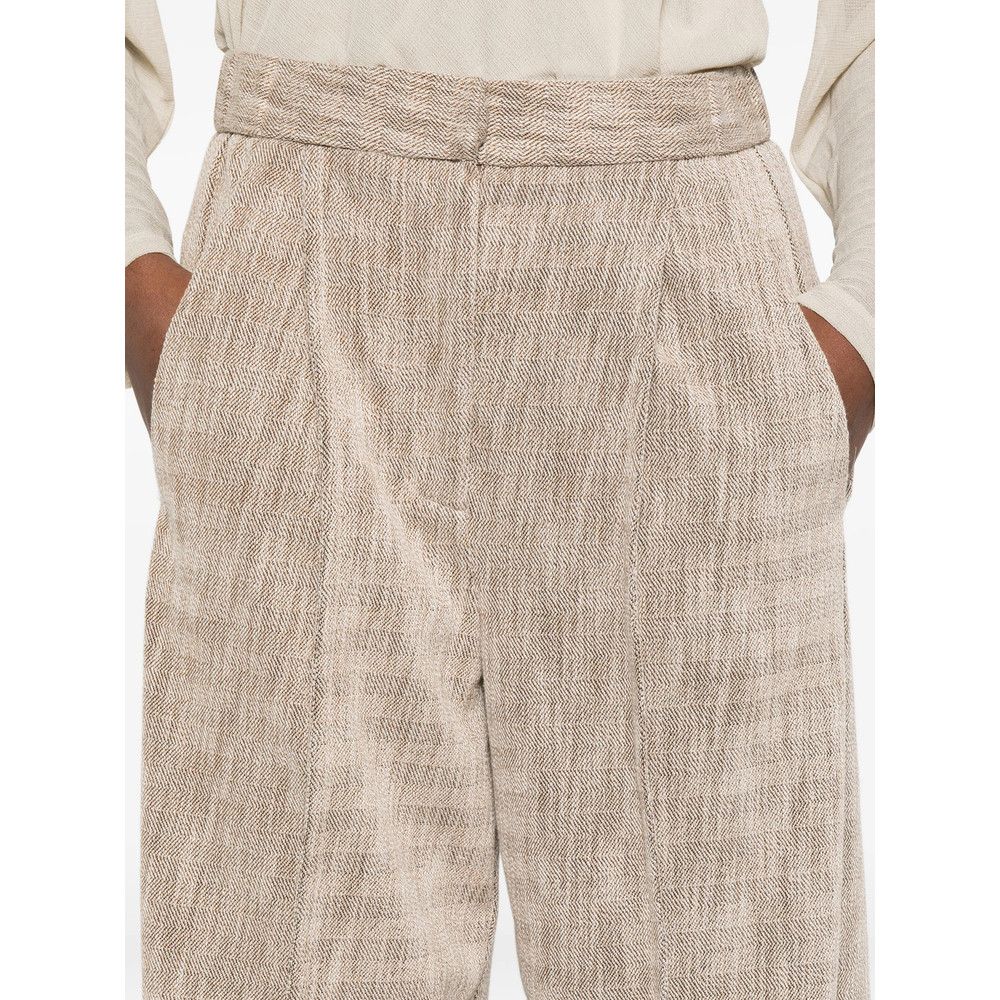 Giorgio Armani Giorgio Armani NEUTRALS Trousers - High-Waisted Trousers Size 30" / US 8 / IT 44 - 3 Thumbnail