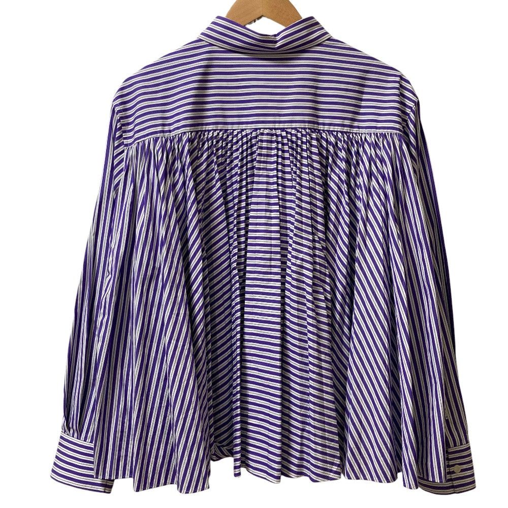 Sacai Sacai Sacai THOMAS MASON Stripe Pleated Shirt Textile Dress Shirt 23-06876 DUTY FREE for USA Size ONE SIZE - 3 Thumbnail