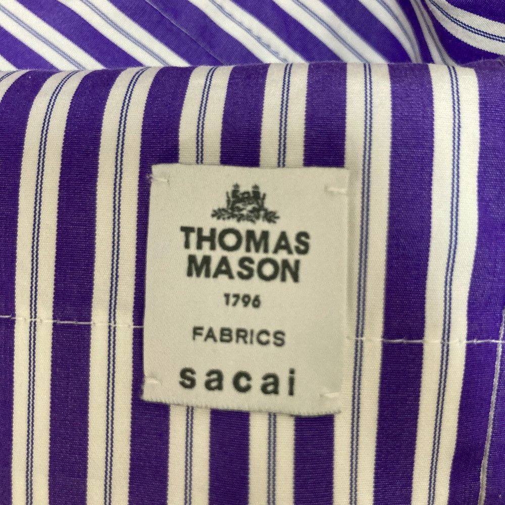 Sacai Sacai Sacai THOMAS MASON Stripe Pleated Shirt Textile Dress Shirt 23-06876 DUTY FREE for USA Size ONE SIZE - 5 Thumbnail