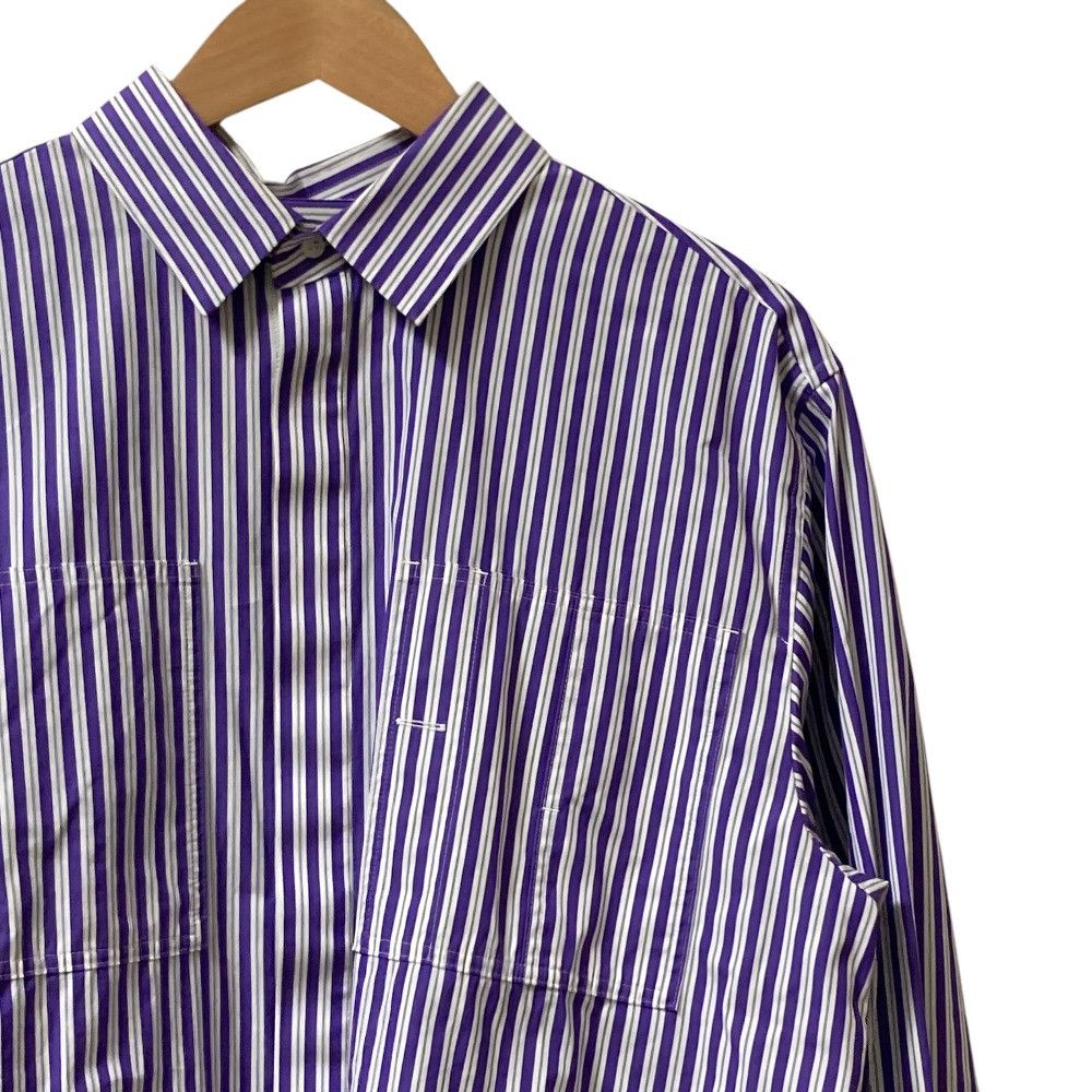 Sacai Sacai Sacai THOMAS MASON Stripe Pleated Shirt Textile Dress Shirt 23-06876 DUTY FREE for USA Size ONE SIZE - 2 Thumbnail