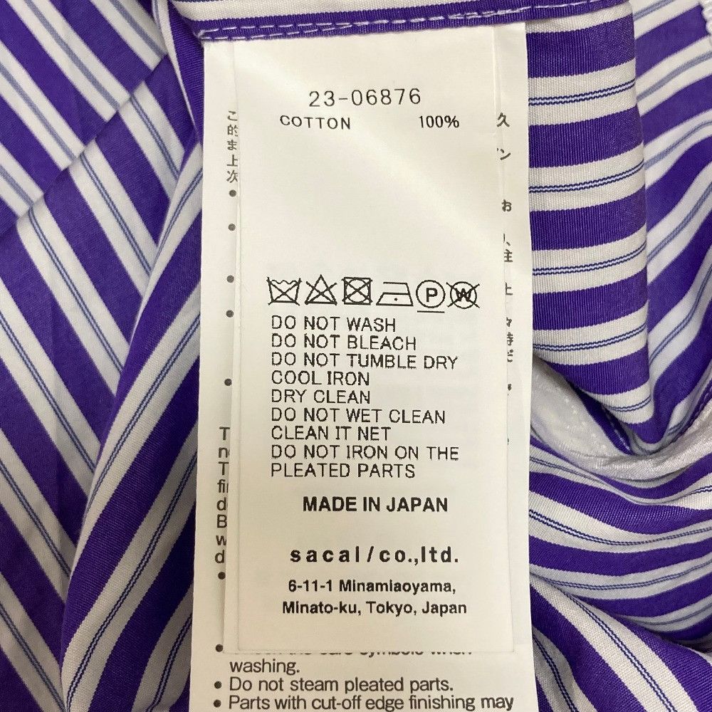 Sacai Sacai Sacai THOMAS MASON Stripe Pleated Shirt Textile Dress Shirt 23-06876 DUTY FREE for USA Size ONE SIZE - 6 Thumbnail