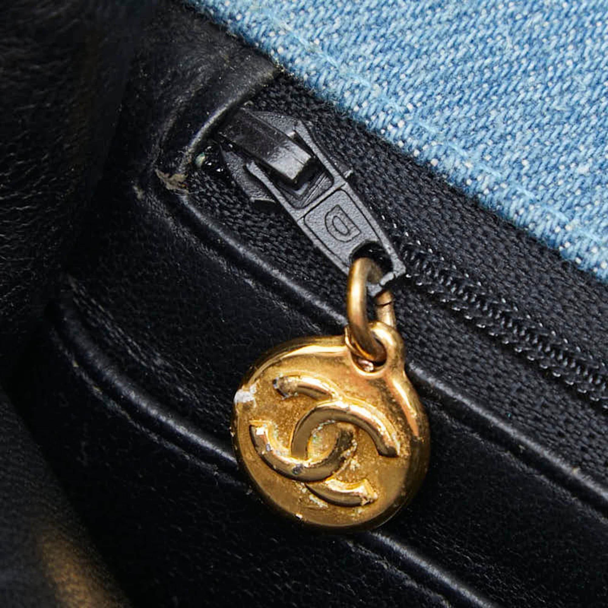Chanel CHANEL Coco Mark Matelasse Chain Shoulder Bag Blue Denim Women's Size ONE SIZE - 13 Thumbnail