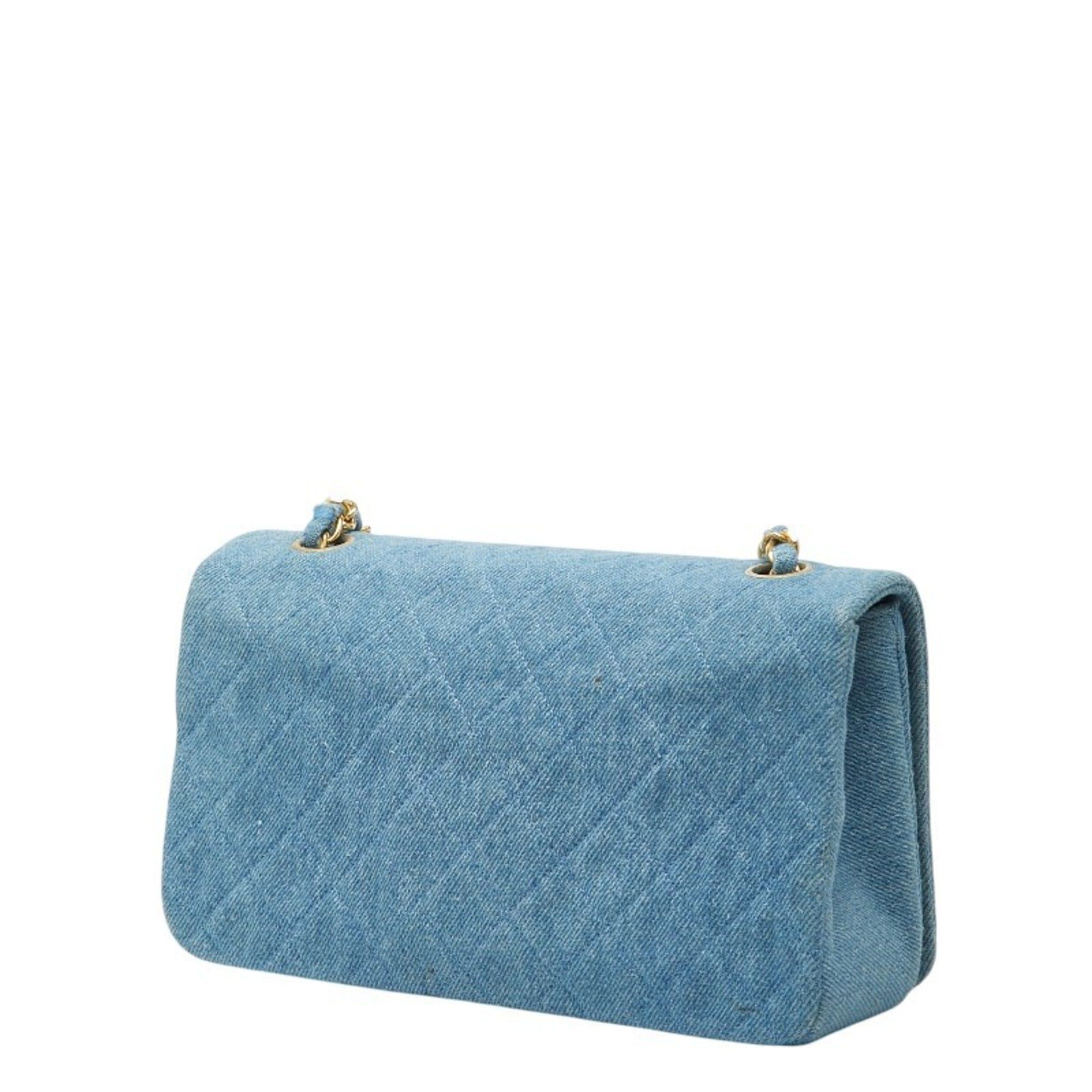 Chanel CHANEL Coco Mark Matelasse Chain Shoulder Bag Blue Denim Women's Size ONE SIZE - 2 Thumbnail