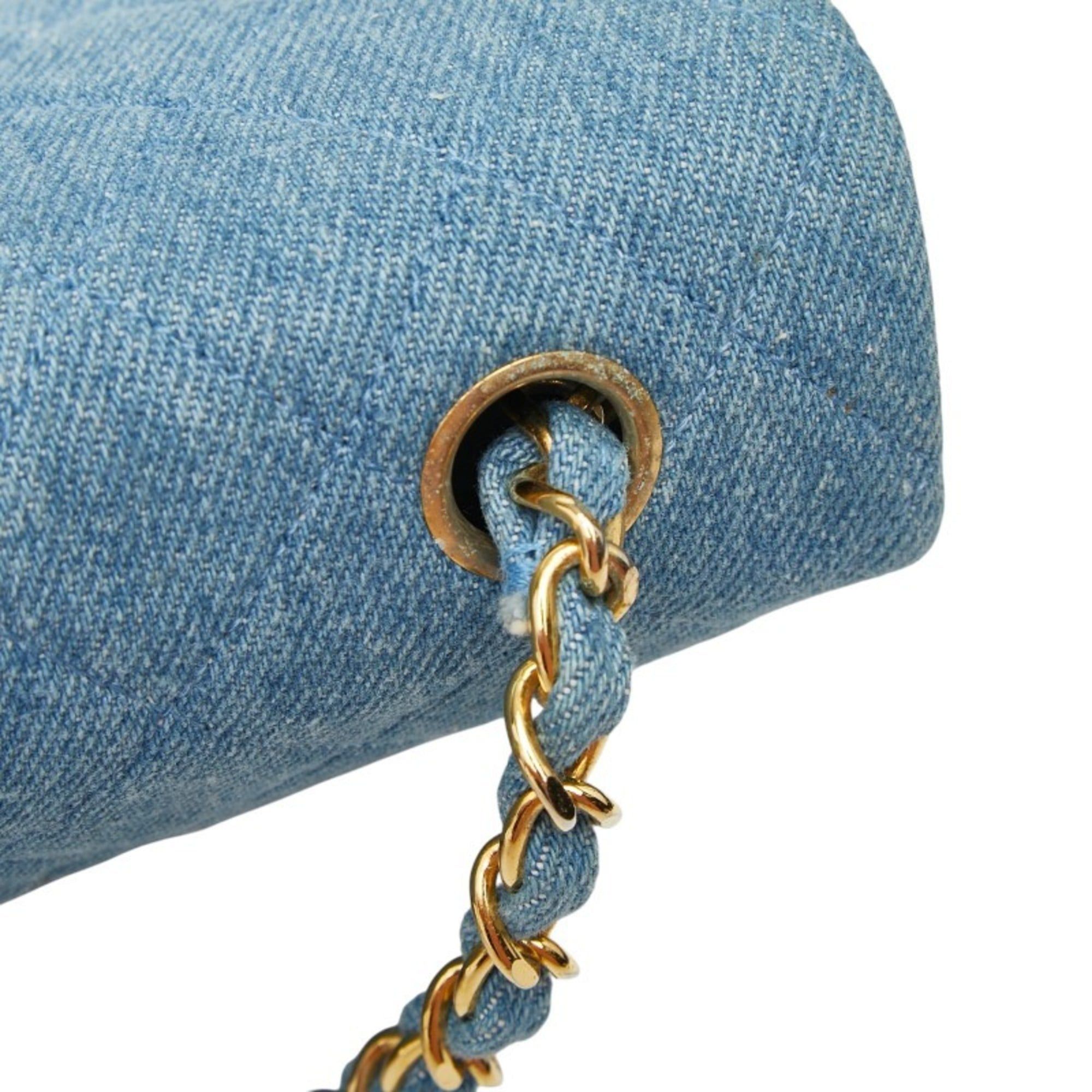 Chanel CHANEL Coco Mark Matelasse Chain Shoulder Bag Blue Denim Women's Size ONE SIZE - 8 Thumbnail
