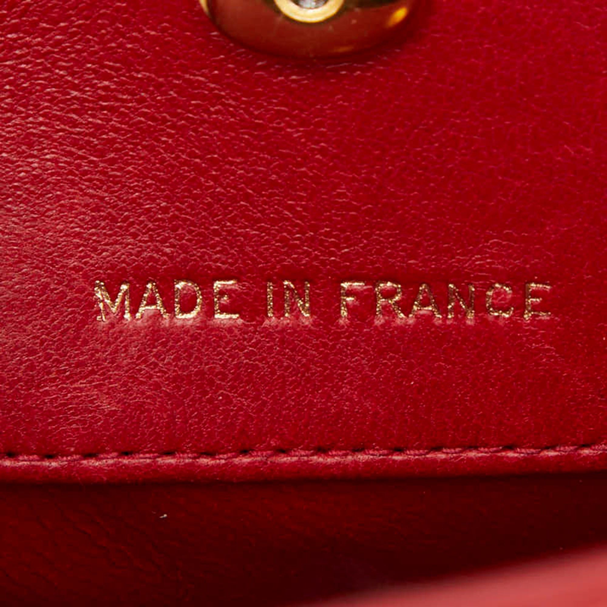 Chanel CHANEL Coco Mark Matelasse Chain Shoulder Bag/Mini Handbag, 2-Way, Red Lambskin, Women's Size ONE SIZE - 12 Thumbnail