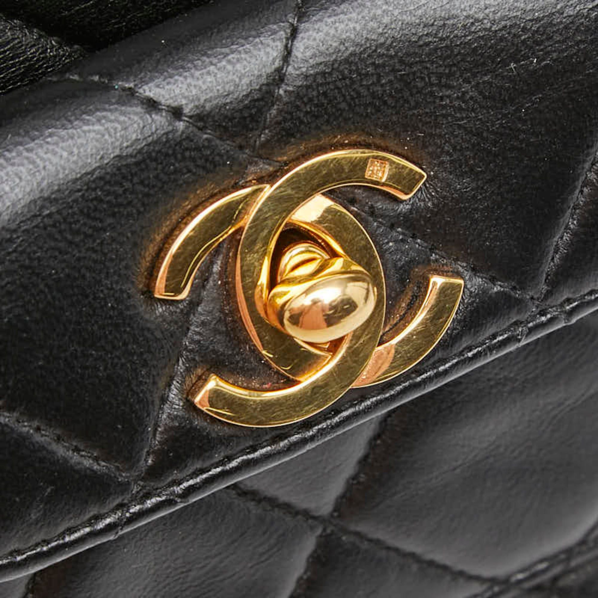 Chanel CHANEL Coco Mark Matelasse Mini Backpack A10177 Black Lambskin Women's Size ONE SIZE - 10 Thumbnail