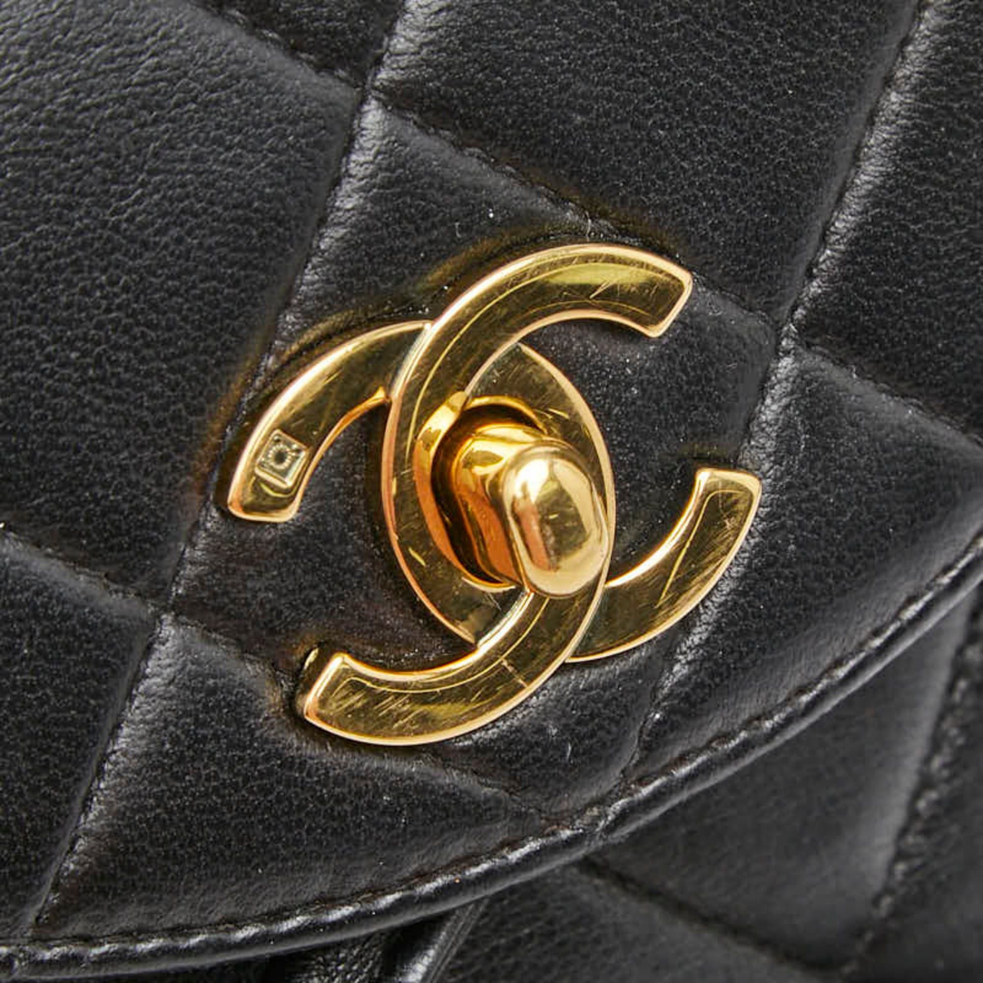 Chanel CHANEL Coco Mark Matelasse Mini Backpack A10177 Black Lambskin Women's Size ONE SIZE - 9 Thumbnail