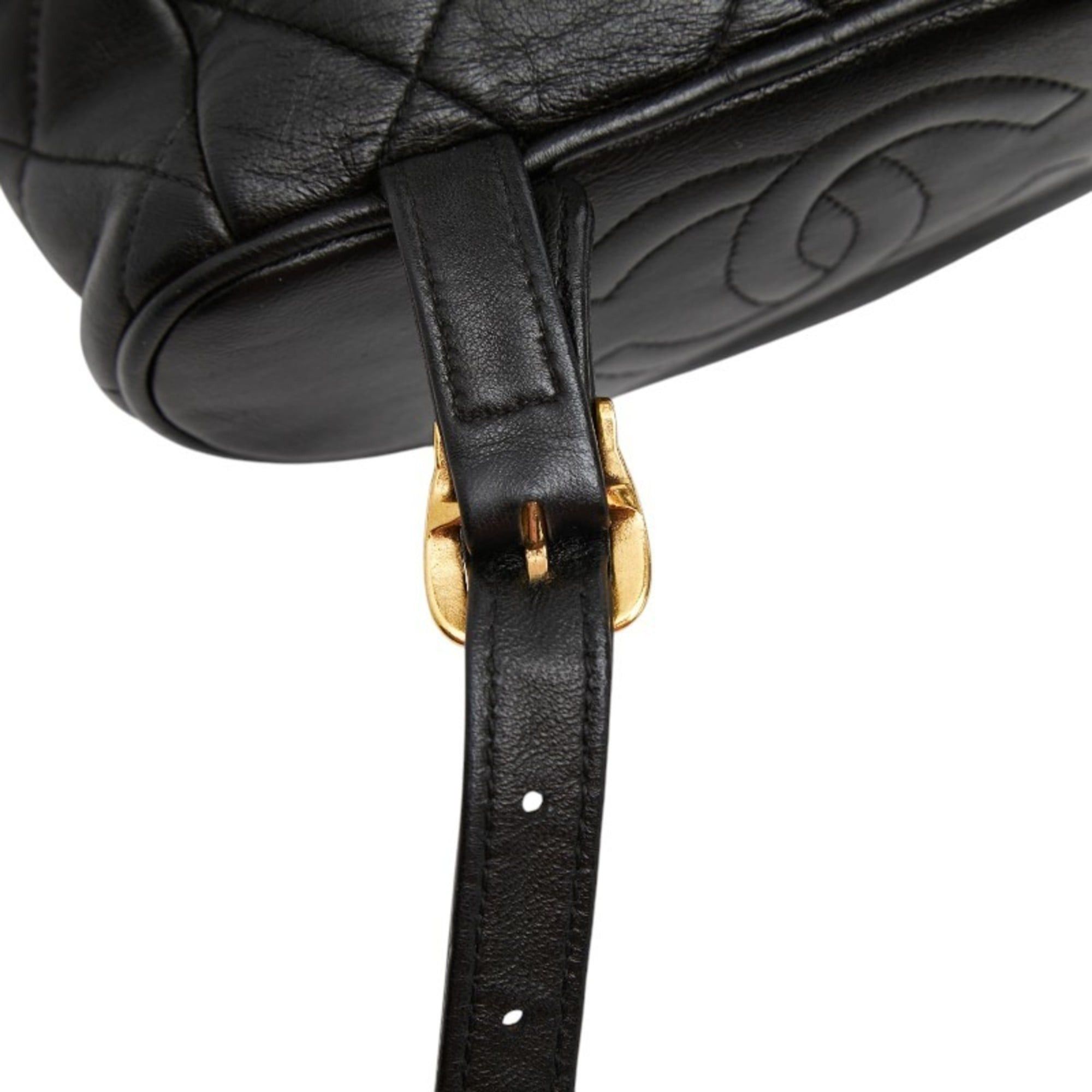Chanel CHANEL Coco Mark Matelasse Mini Backpack A10177 Black Lambskin Women's Size ONE SIZE - 7 Thumbnail