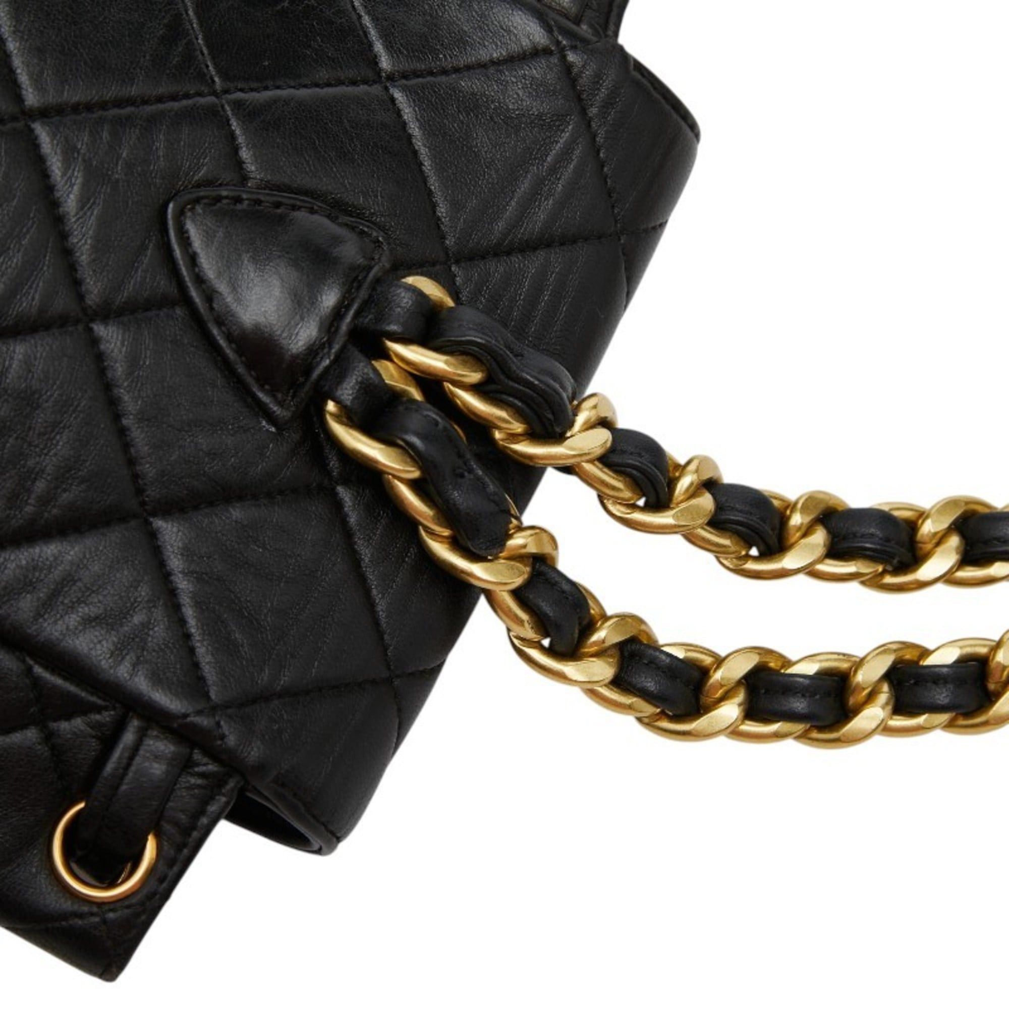 Chanel CHANEL Coco Mark Matelasse Mini Backpack A10177 Black Lambskin Women's Size ONE SIZE - 8 Thumbnail
