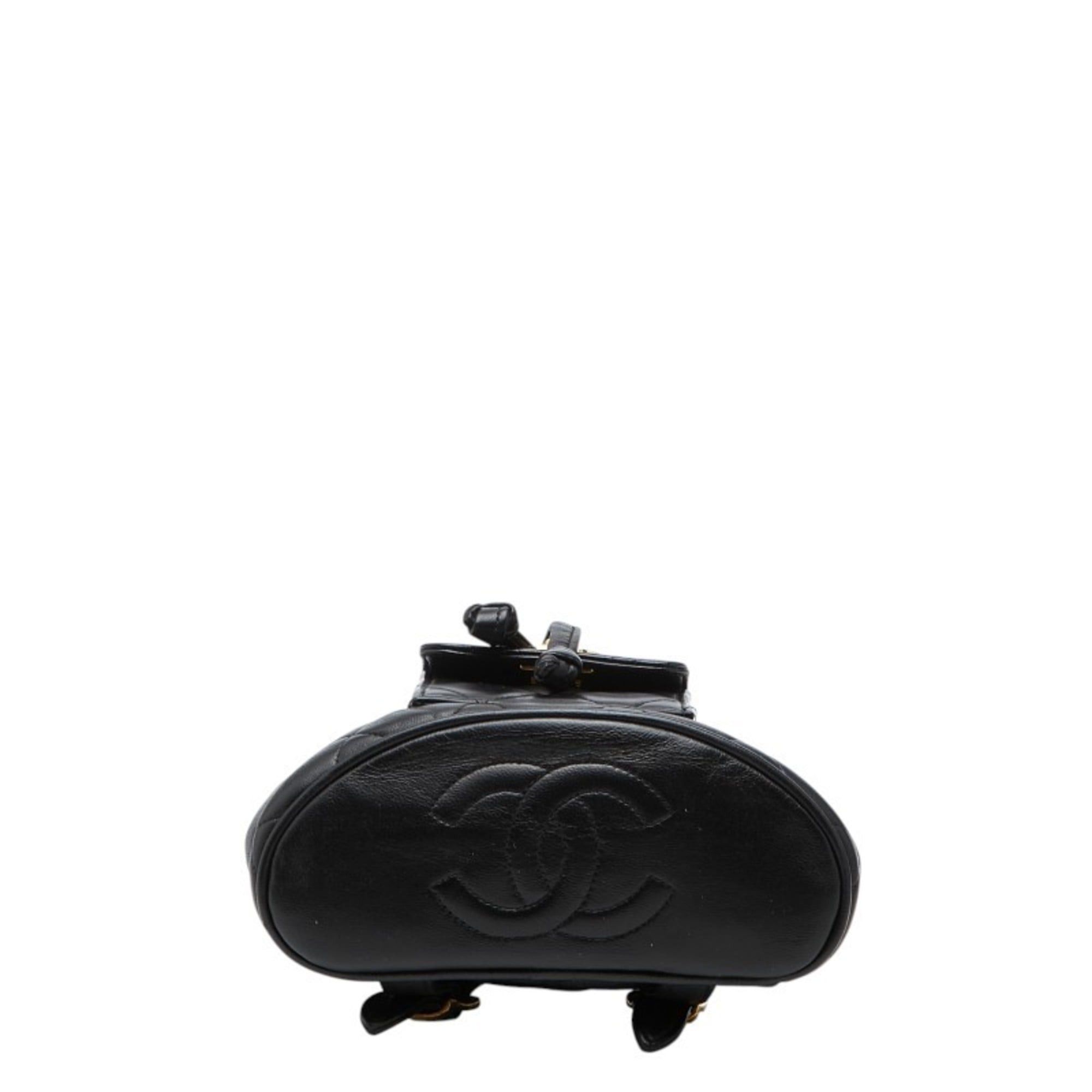 Chanel CHANEL Coco Mark Matelasse Mini Backpack A10177 Black Lambskin Women's Size ONE SIZE - 3 Thumbnail