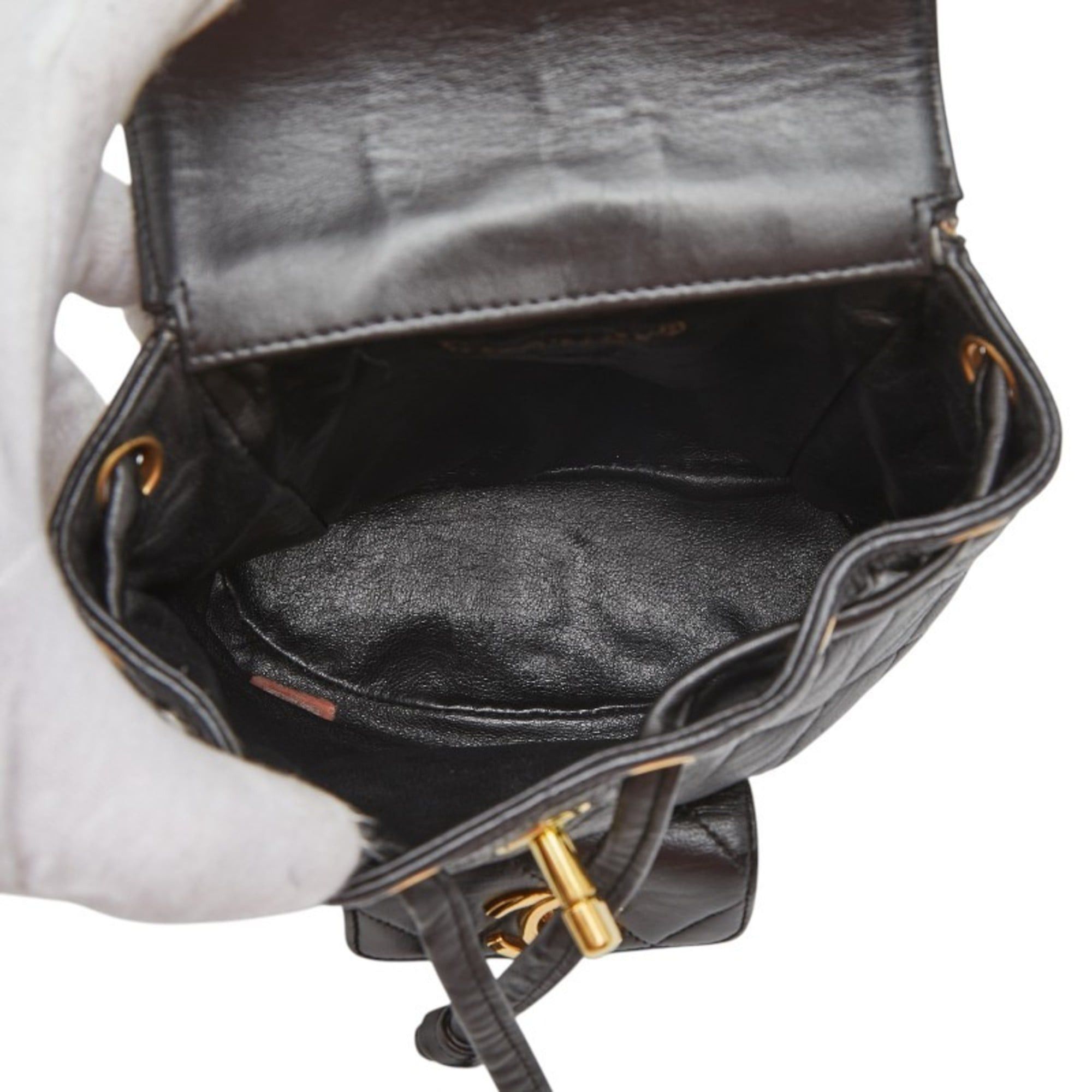 Chanel CHANEL Coco Mark Matelasse Mini Backpack A10177 Black Lambskin Women's Size ONE SIZE - 11 Thumbnail