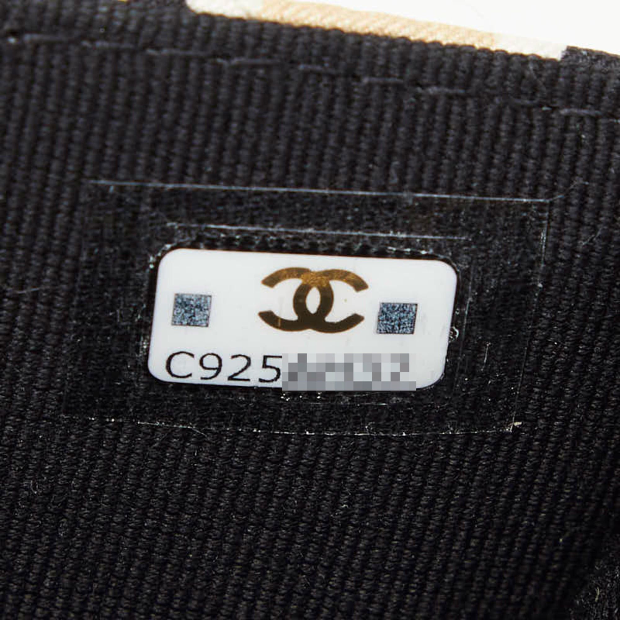 Chanel CHANEL Matelasse Coco Mark Checkered Flag Motif Mini Chain Shoulder Bag, Crossbody, Beige, Black, Cotton, Leather, Women's Size ONE SIZE - 9 Thumbnail