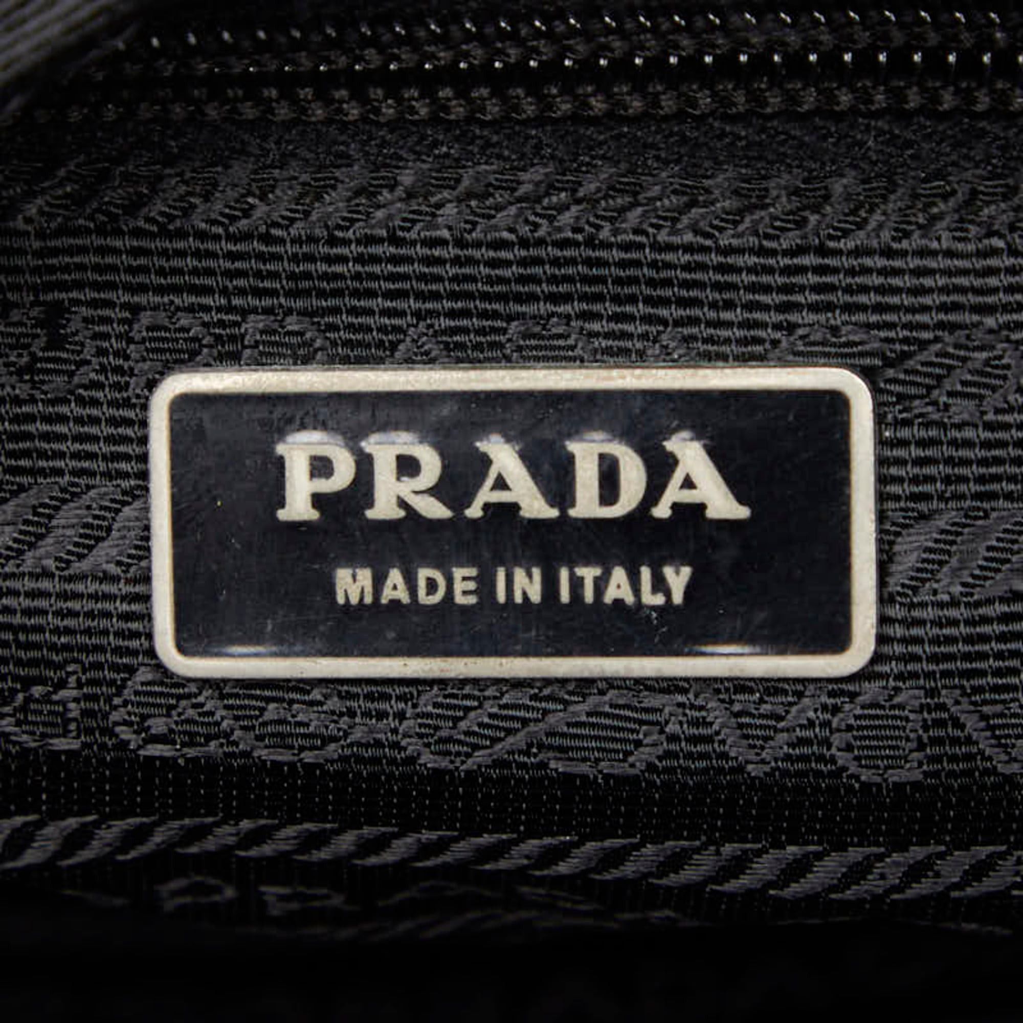 Prada Prada Triangle Logo Plate Shoulder Bag Black Nylon Leather Women's PRADA Size ONE SIZE - 10 Thumbnail