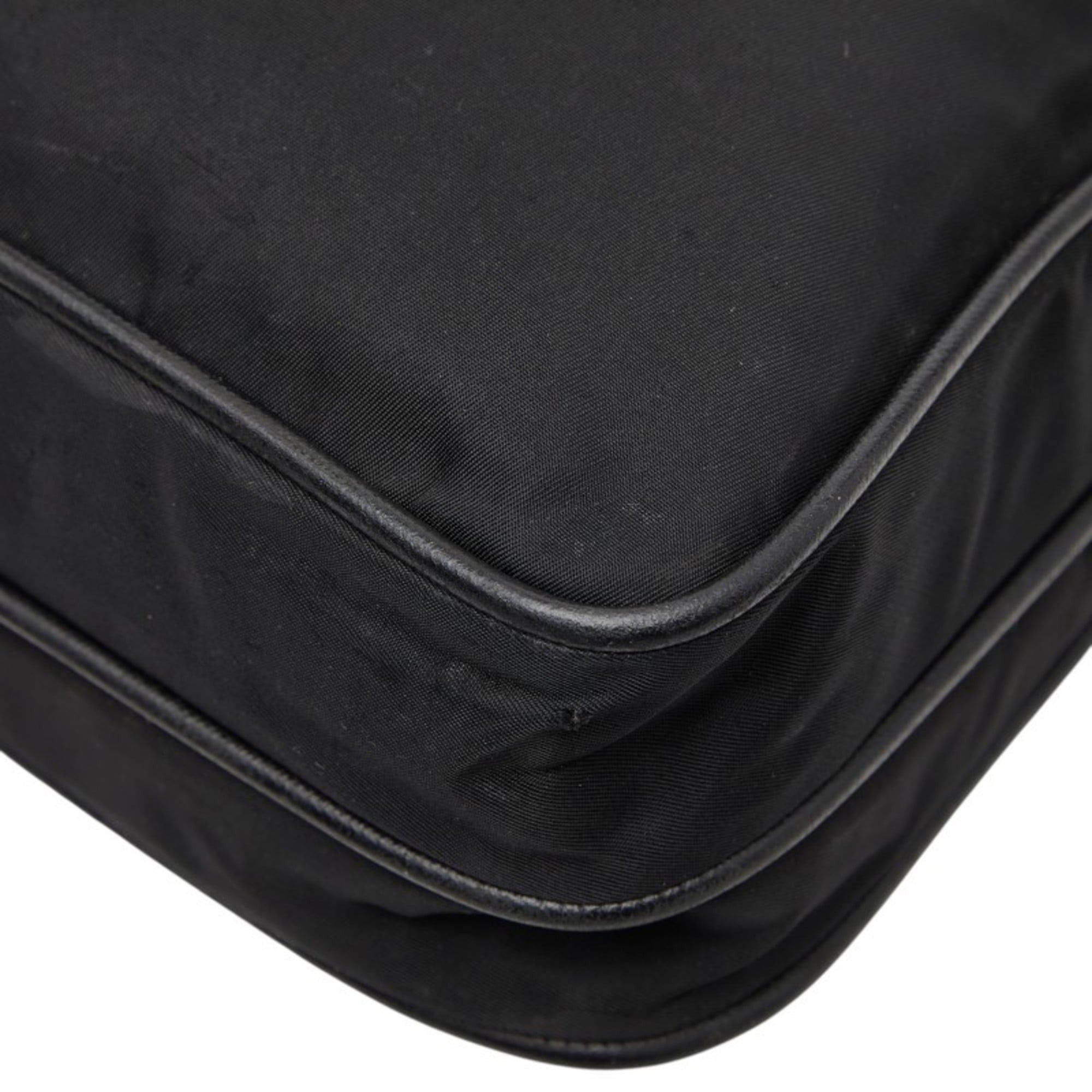 Prada Prada Triangle Logo Plate Shoulder Bag Black Nylon Leather Women's PRADA Size ONE SIZE - 6 Thumbnail