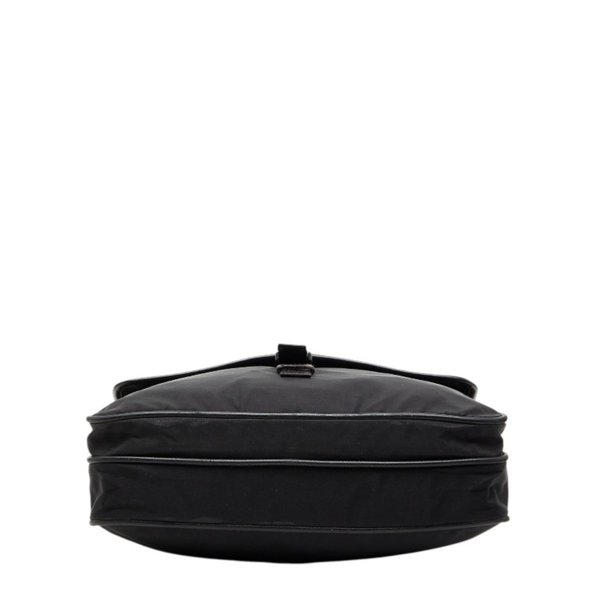 Prada Prada Triangle Logo Plate Shoulder Bag Black Nylon Leather Women's PRADA Size ONE SIZE - 3 Thumbnail