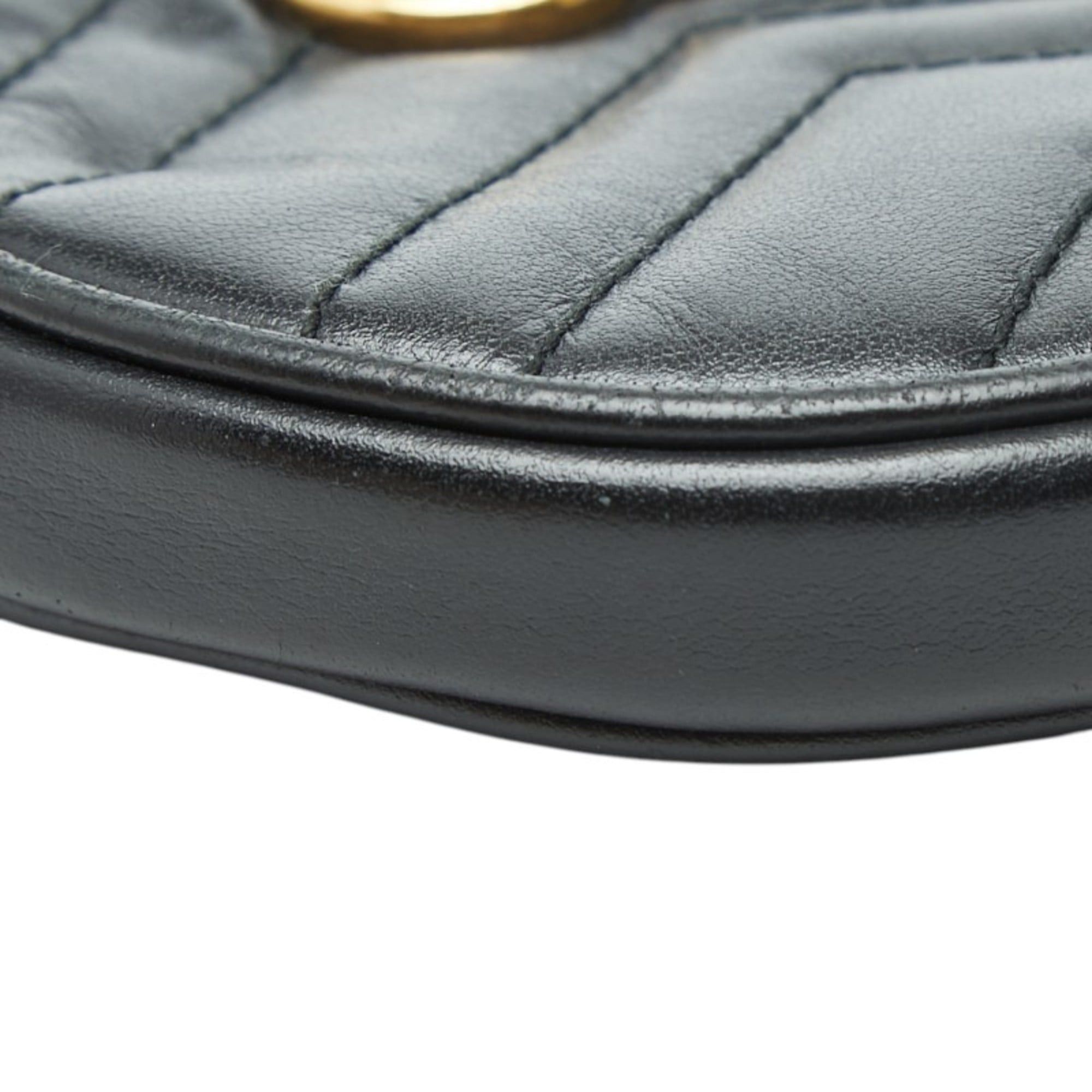 Gucci Gucci GG Marmont Quilted Heart Wallet/Coin Case 575160 Black Leather Women's GUCCI Size ONE SIZE - 5 Thumbnail