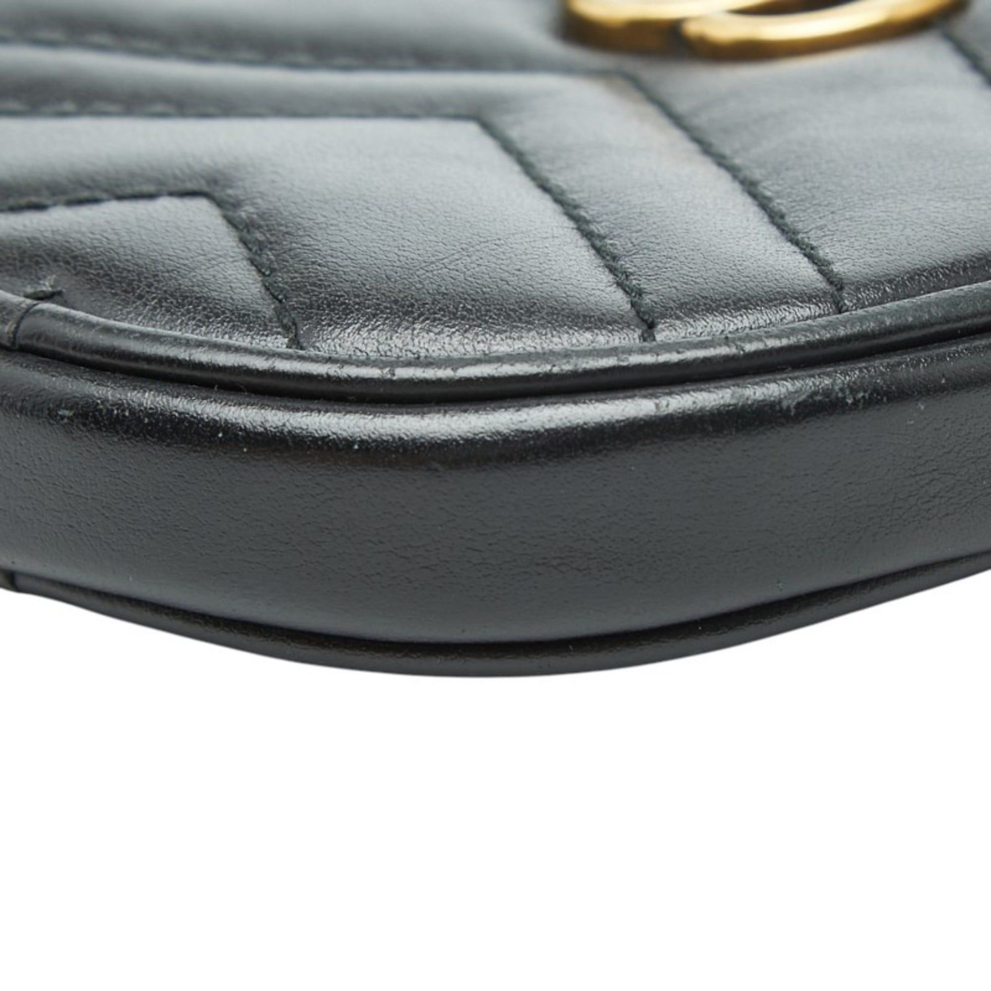 Gucci Gucci GG Marmont Quilted Heart Wallet/Coin Case 575160 Black Leather Women's GUCCI Size ONE SIZE - 4 Thumbnail