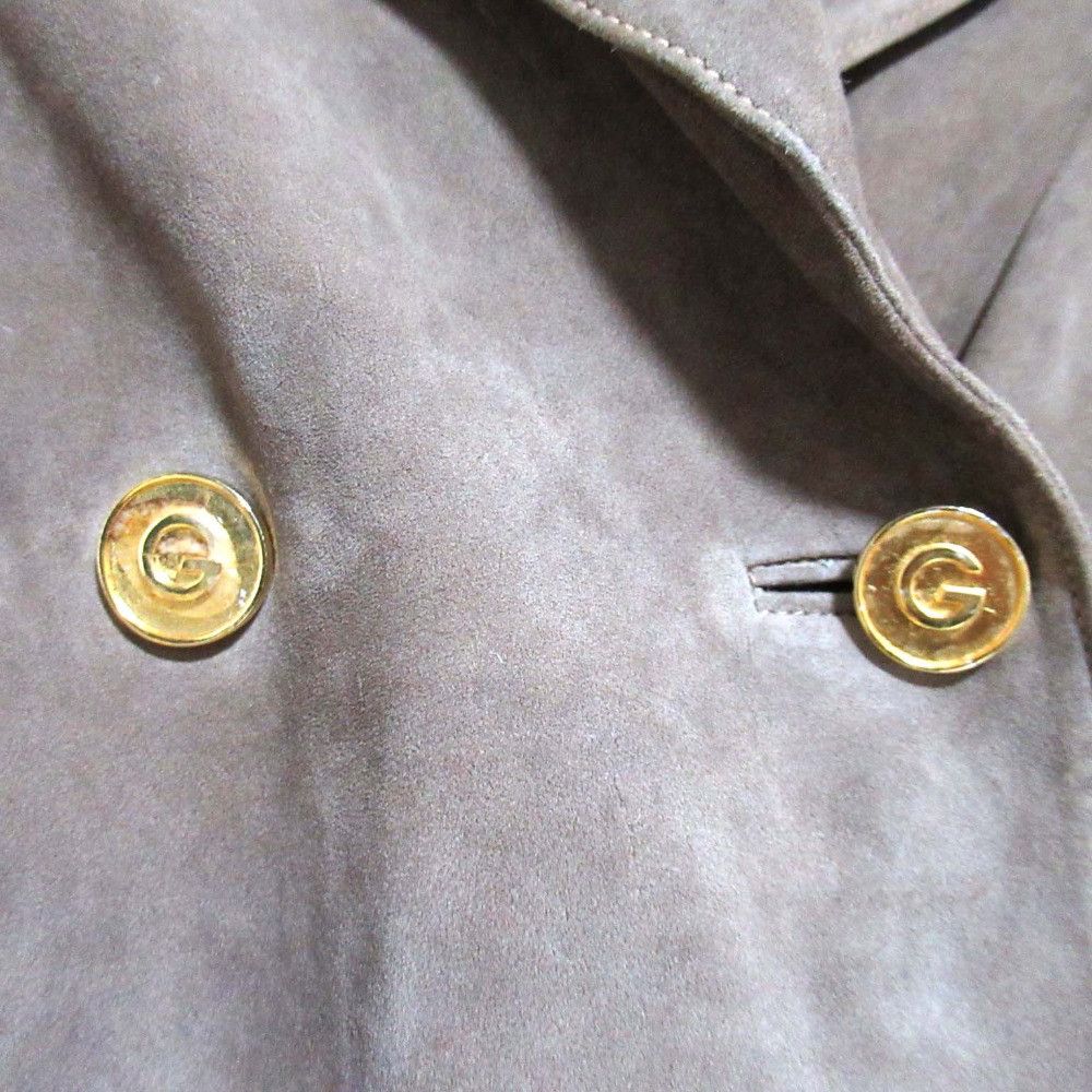 Gucci Gucci Gucci Vintage Logo Button Suede Leather Double-Breasted Jacket Leather Outerwear DUTY FREE for USA Size ONE SIZE - 6 Thumbnail