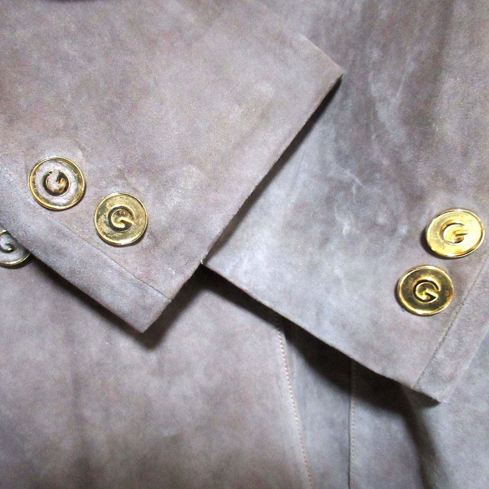 Gucci Gucci Gucci Vintage Logo Button Suede Leather Double-Breasted Jacket Leather Outerwear DUTY FREE for USA Size ONE SIZE - 5 Thumbnail