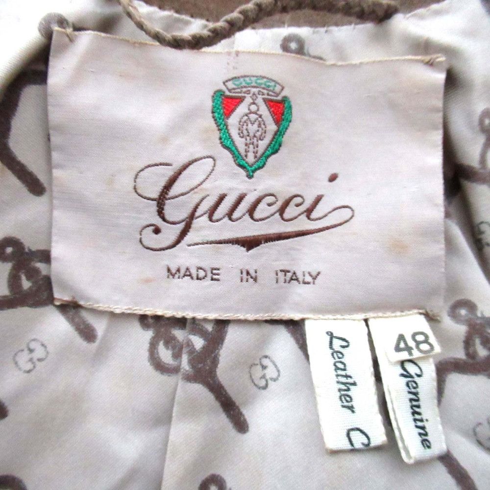 Gucci Gucci Gucci Vintage Logo Button Suede Leather Double-Breasted Jacket Leather Outerwear DUTY FREE for USA Size ONE SIZE - 17 Thumbnail