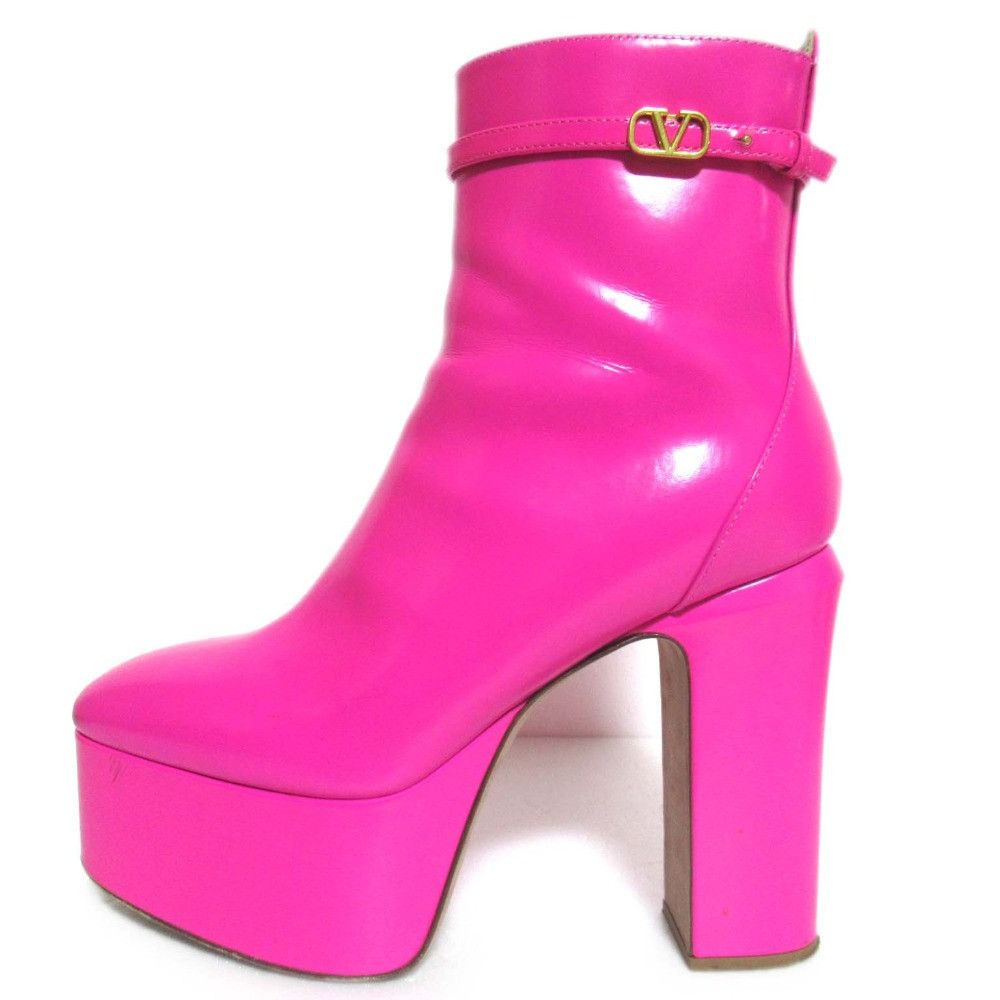 Valentino Valentino Valentino Garavani Platform Short Boots Leather Shoes DUTY FREE for USA Size ONE SIZE - 2 Thumbnail