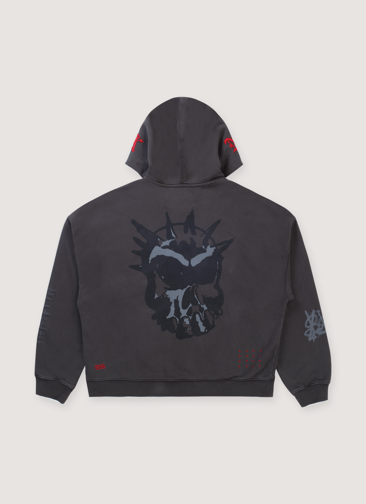 Ksubi Graff Ekcess Zip Thru Sweatshirt Faded Black Size US L / EU 52-54 / 3 - 2 Thumbnail