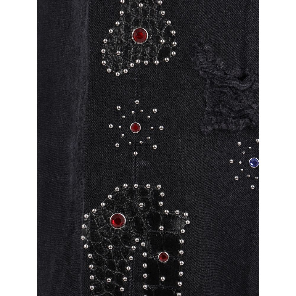 Amiri Amiri BLACK Denim - Wide-Leg Jeans Size US 33 - 2 Thumbnail