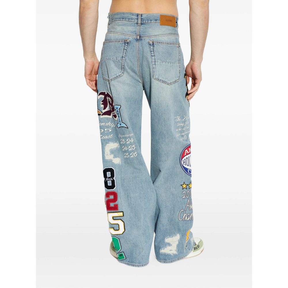 Amiri Amiri BLUE Denim - Wide-Leg Jeans Size US 30 / EU 46 - 2 Thumbnail