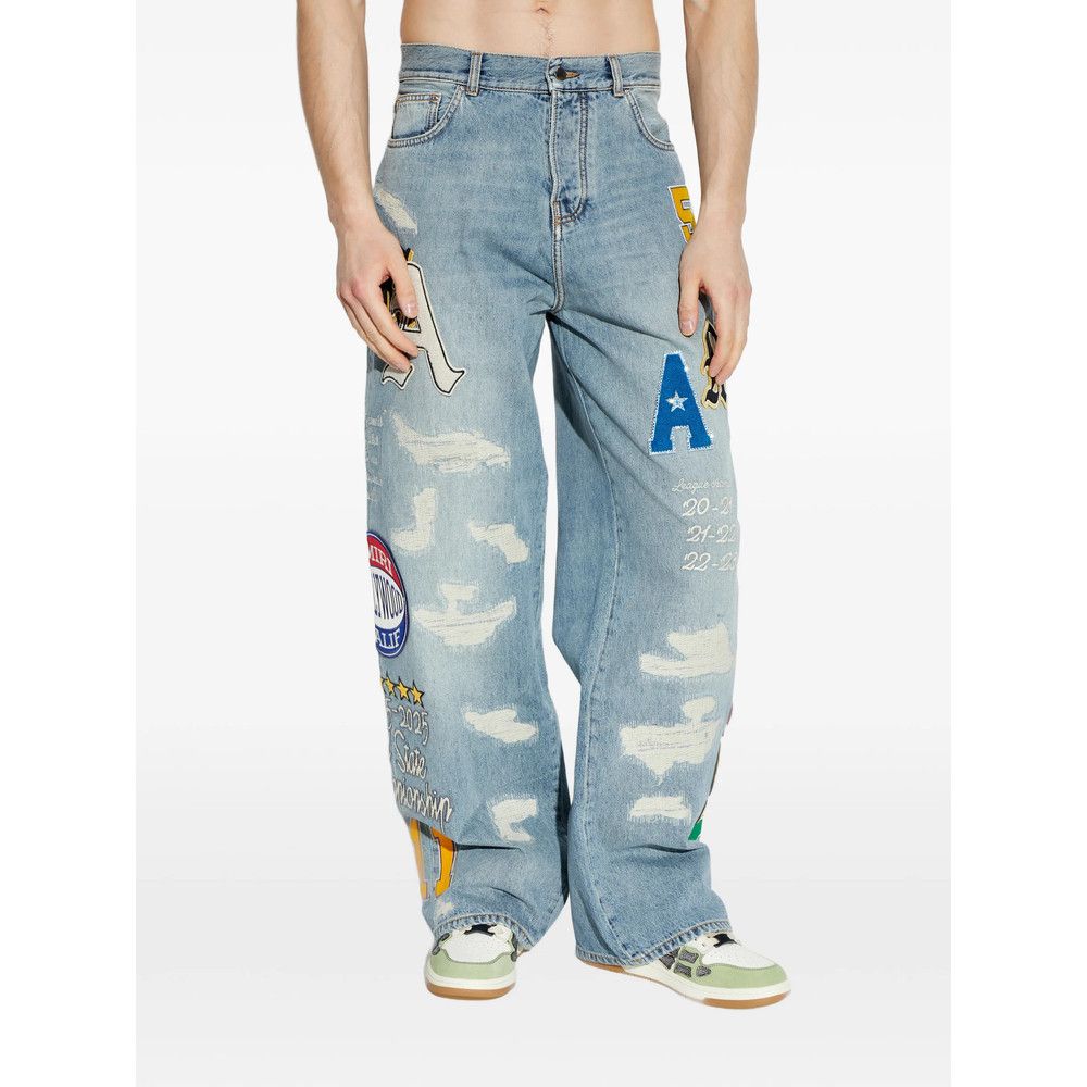 Amiri Amiri BLUE Denim - Wide-Leg Jeans Size US 33 - 5 Thumbnail