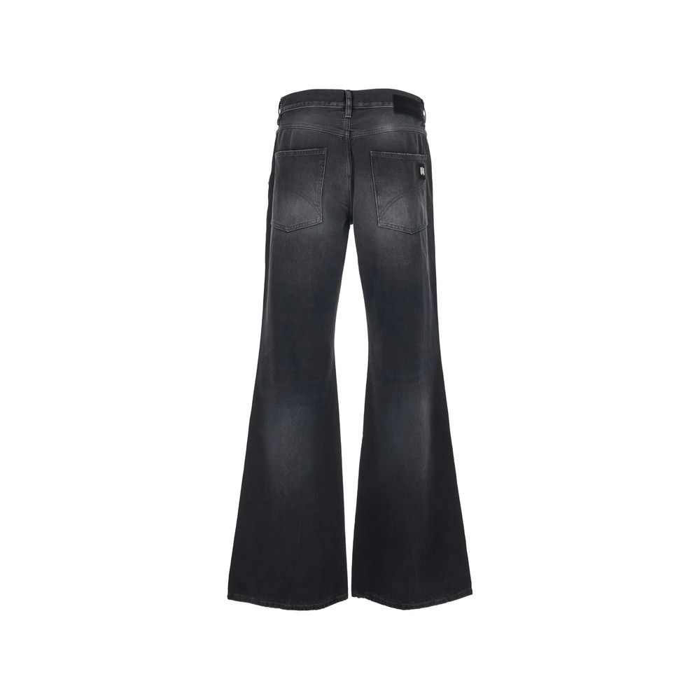 Amiri Amiri BLACK Denim - Wide-Leg Jeans Size US 30 / EU 46 - 2 Thumbnail