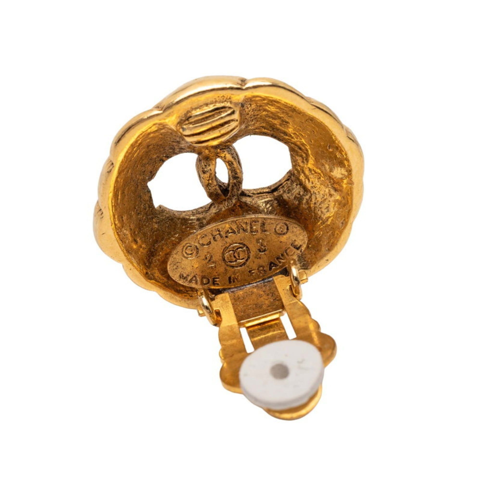Chanel Vintage Chanel Coco Mark Earrings, Gold Plated, Women's, CHANEL Size ONE SIZE - 3 Thumbnail
