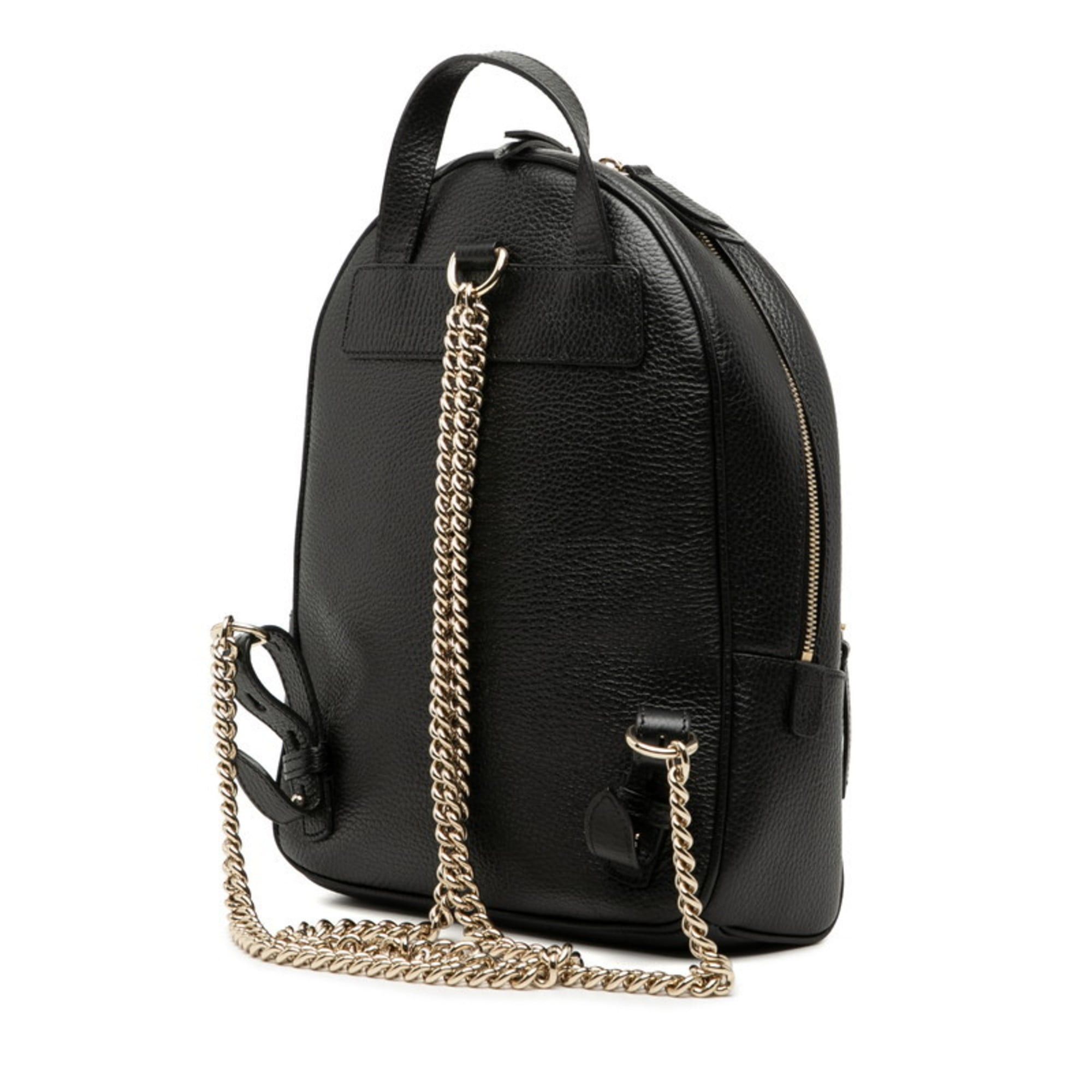 Gucci Gucci Interlocking G Soho Chain Backpack 536192 Black Leather Women's GUCCI Size ONE SIZE - 2 Thumbnail