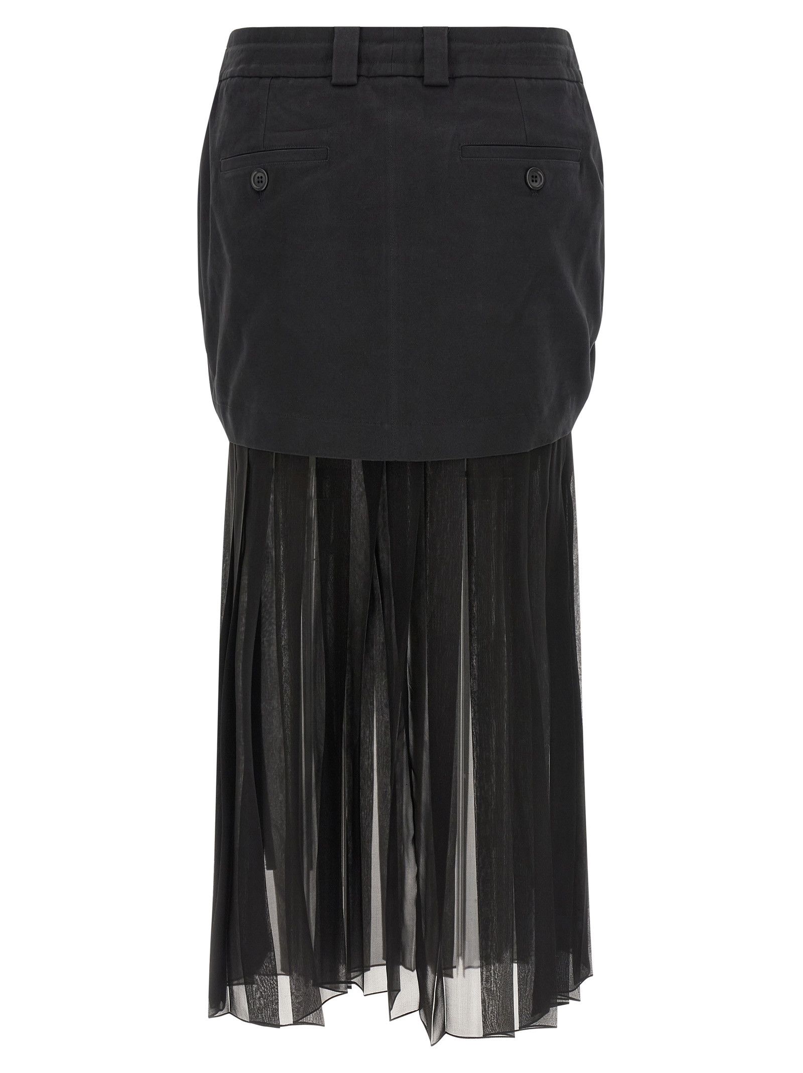 Dolce & Gabbana Twill And Chiffon Skirt Size 26" / US 2 / IT 38 - 2 Thumbnail