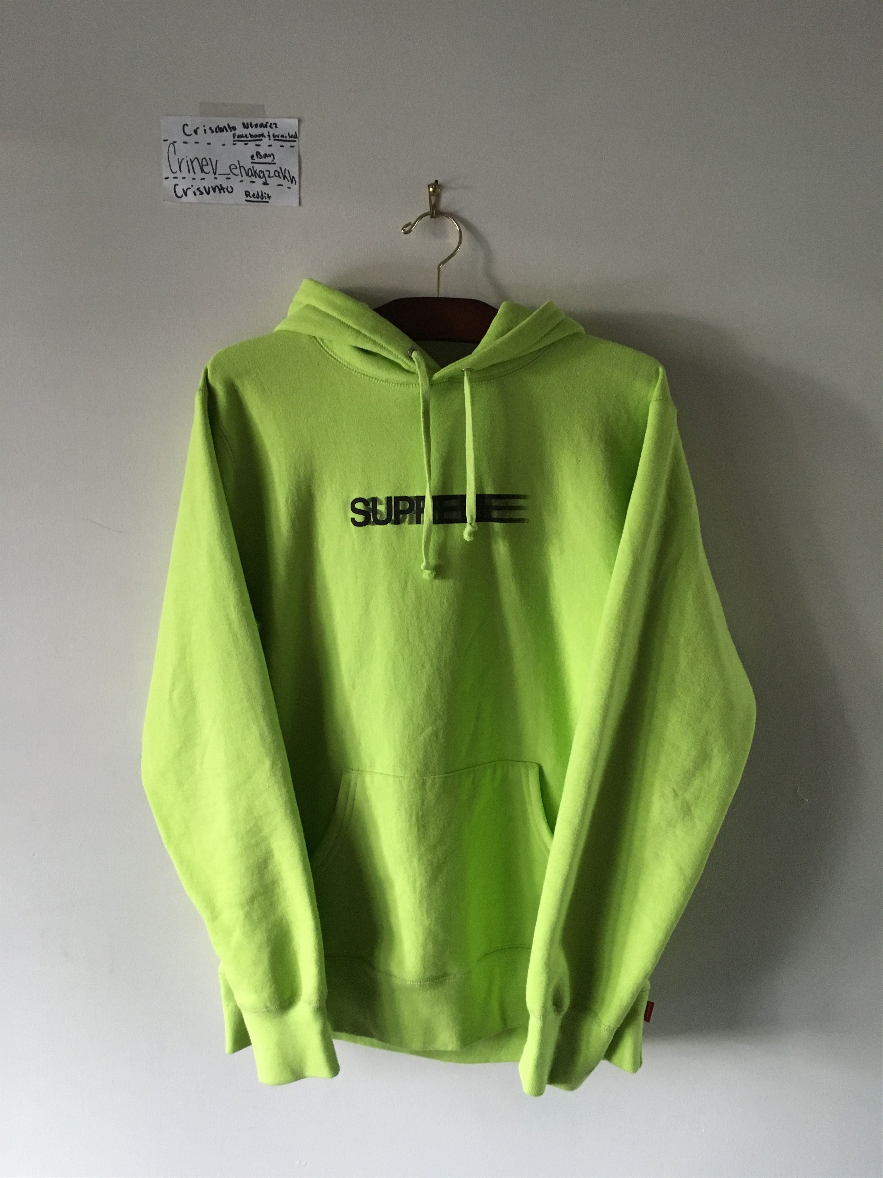 Supreme Lime Green Motion Logo Hoodie | Grailed