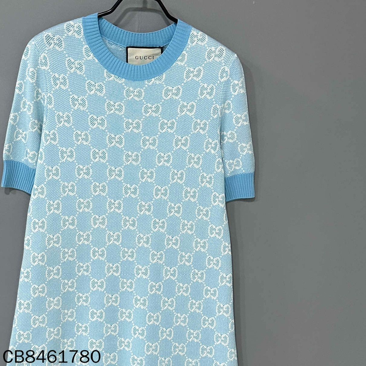 Gucci Gucci Sky Blue Full Print Dress Size S / US 4 / IT 40 - 2 Thumbnail