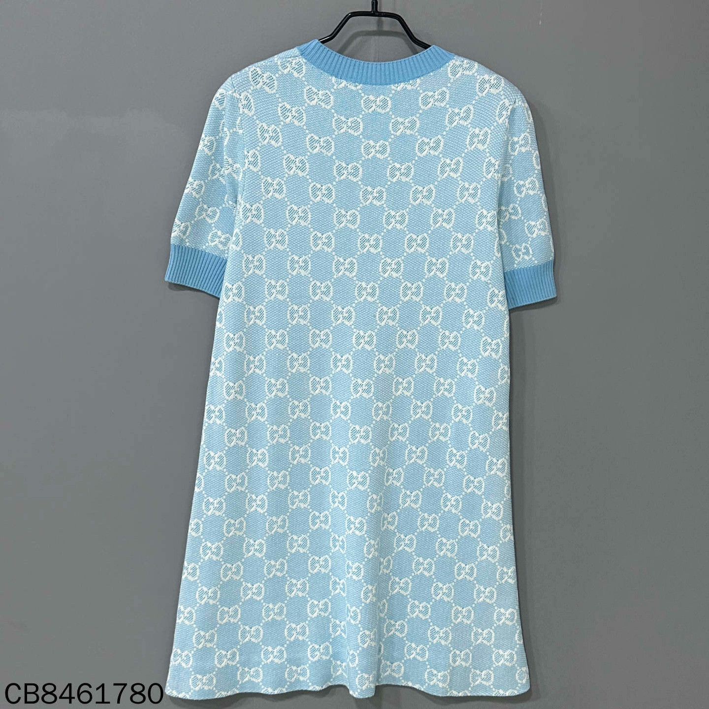 Gucci Gucci Sky Blue Full Print Dress Size S / US 4 / IT 40 - 3 Thumbnail