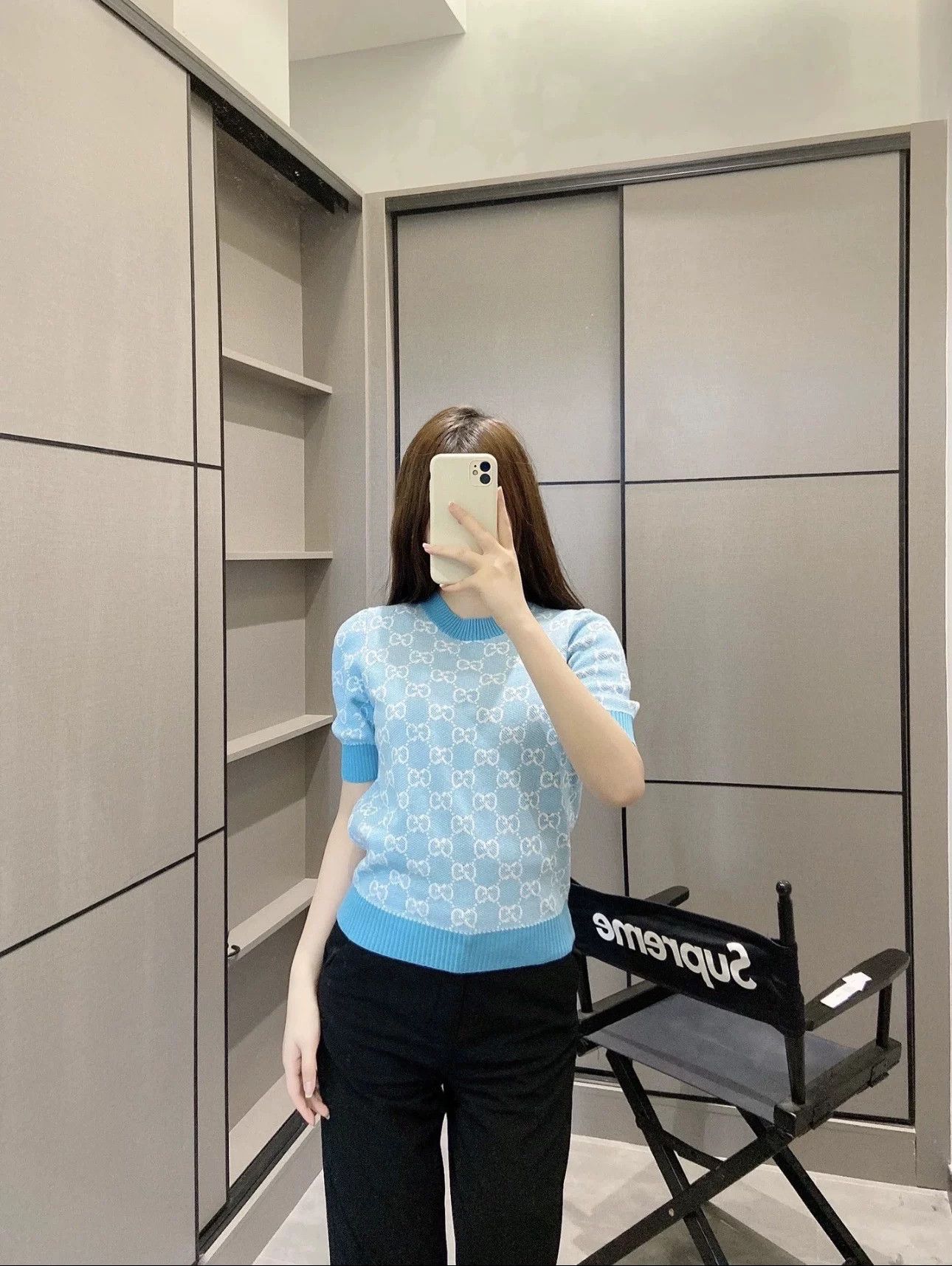 Gucci Gucci GG Wool Knit Short-Sleeve Top Size XS / US 0-2 / IT 36-38 - 3 Thumbnail