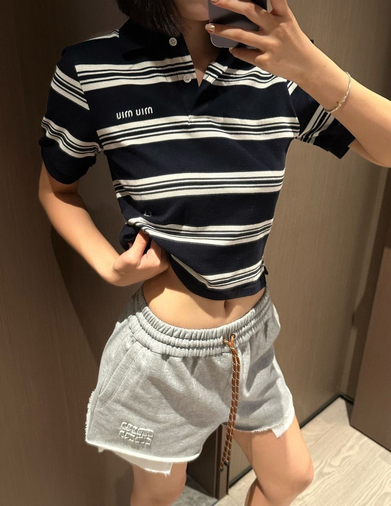 Miu Miu Miu Miu Striped Short Polo Shirt Size S / US 4 / IT 40 - 8 Thumbnail