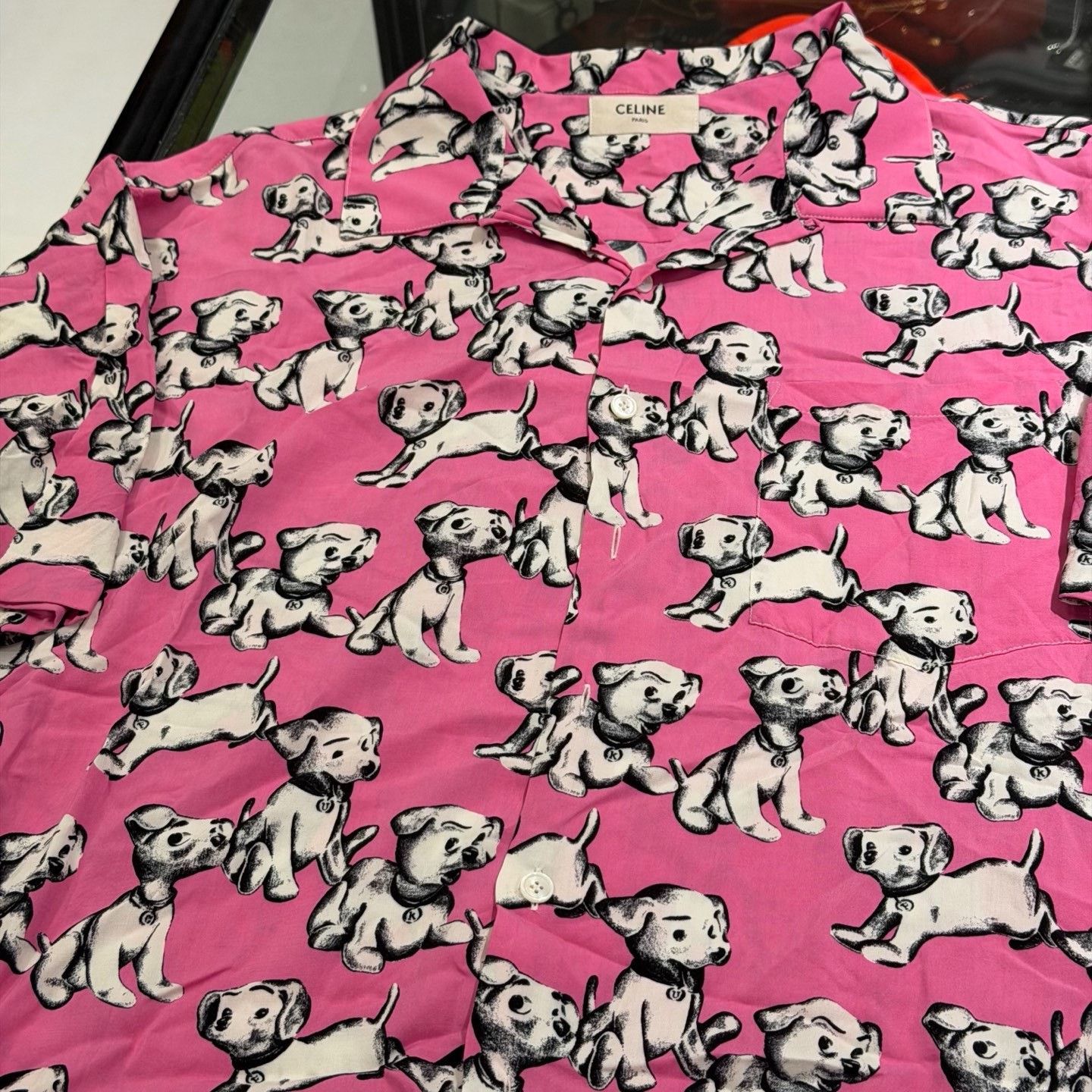 Celine Celine Pink Puppy Short-Sleeve Shirt Size S / US 4 / IT 40 - 3 Thumbnail